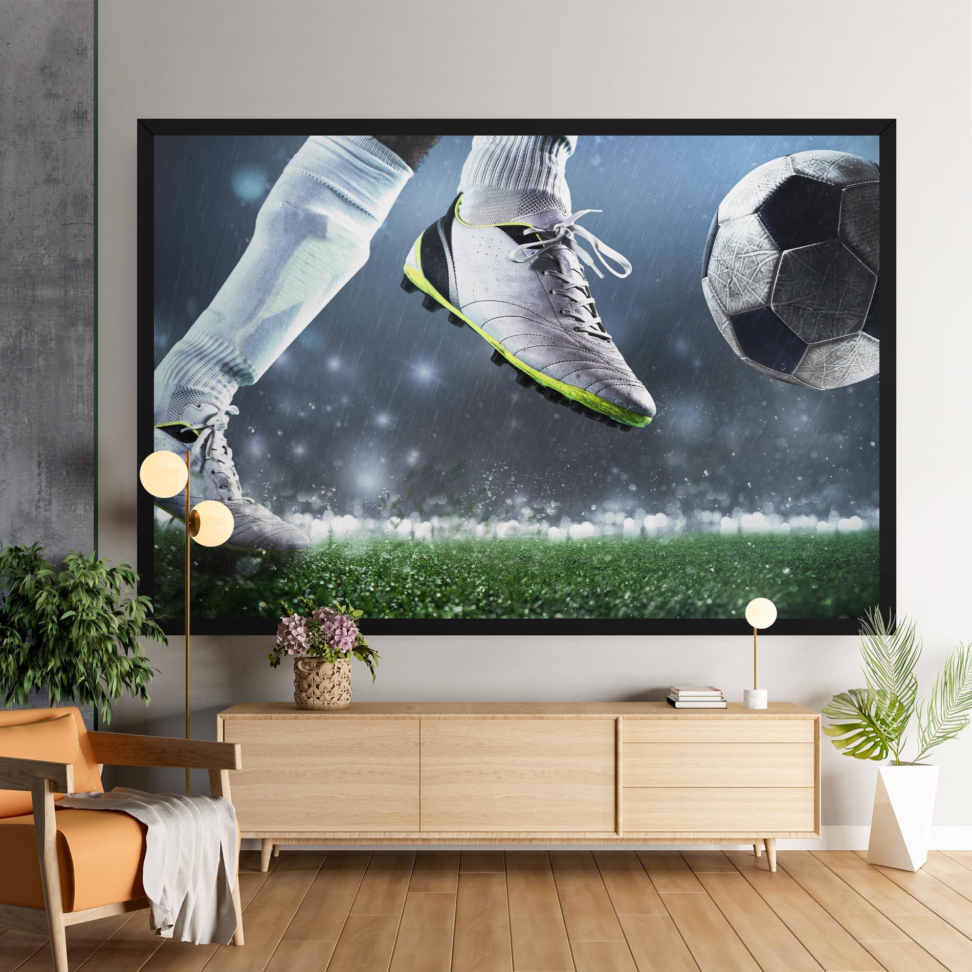 Leinwandbild Close Up Football Scene mockup 9