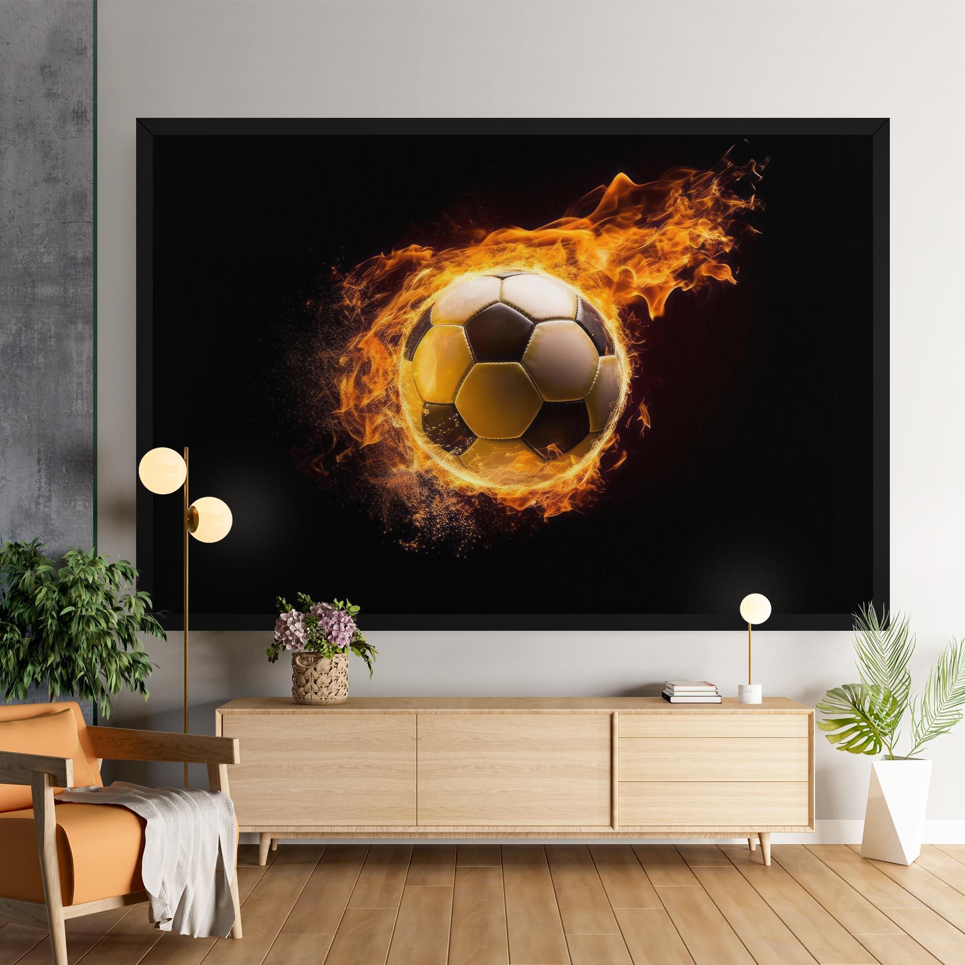 Leinwandbild Fire Football mockup 9
