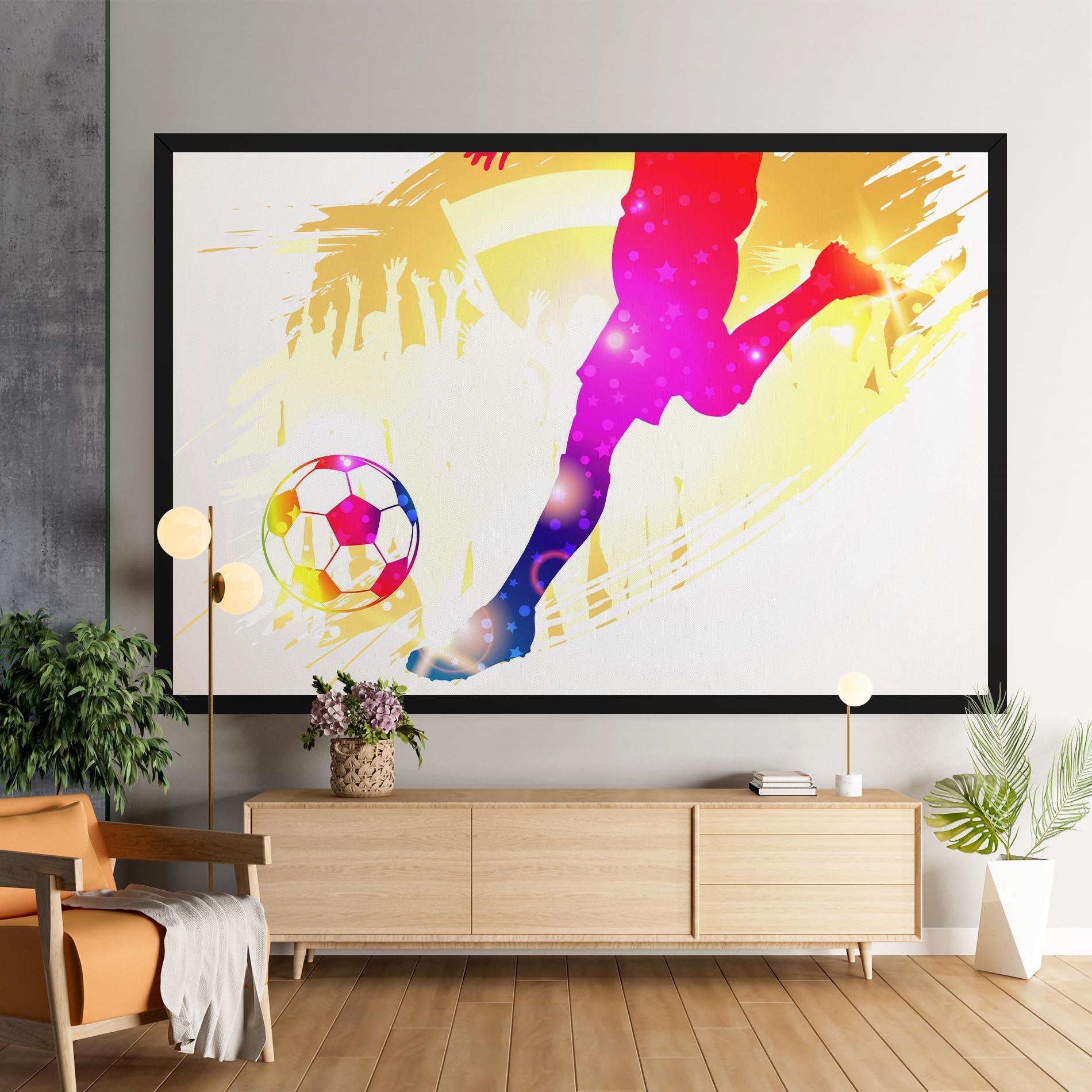 Leinwandbild Football Gold Art mockup 9