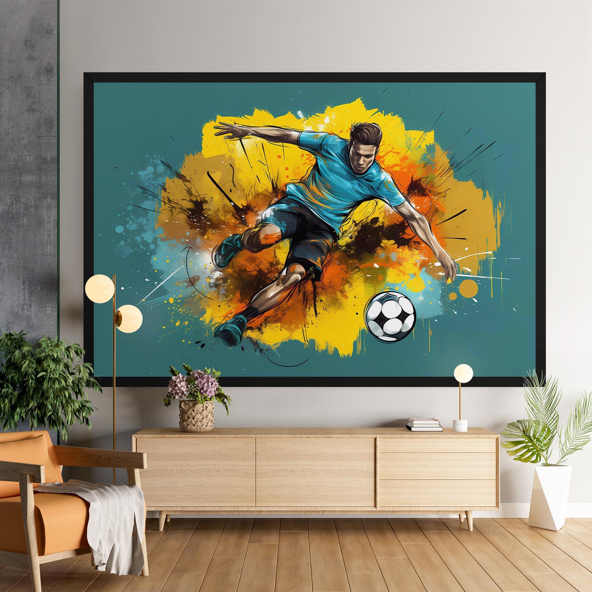 Leinwandbild Football Player Painting mockup 9