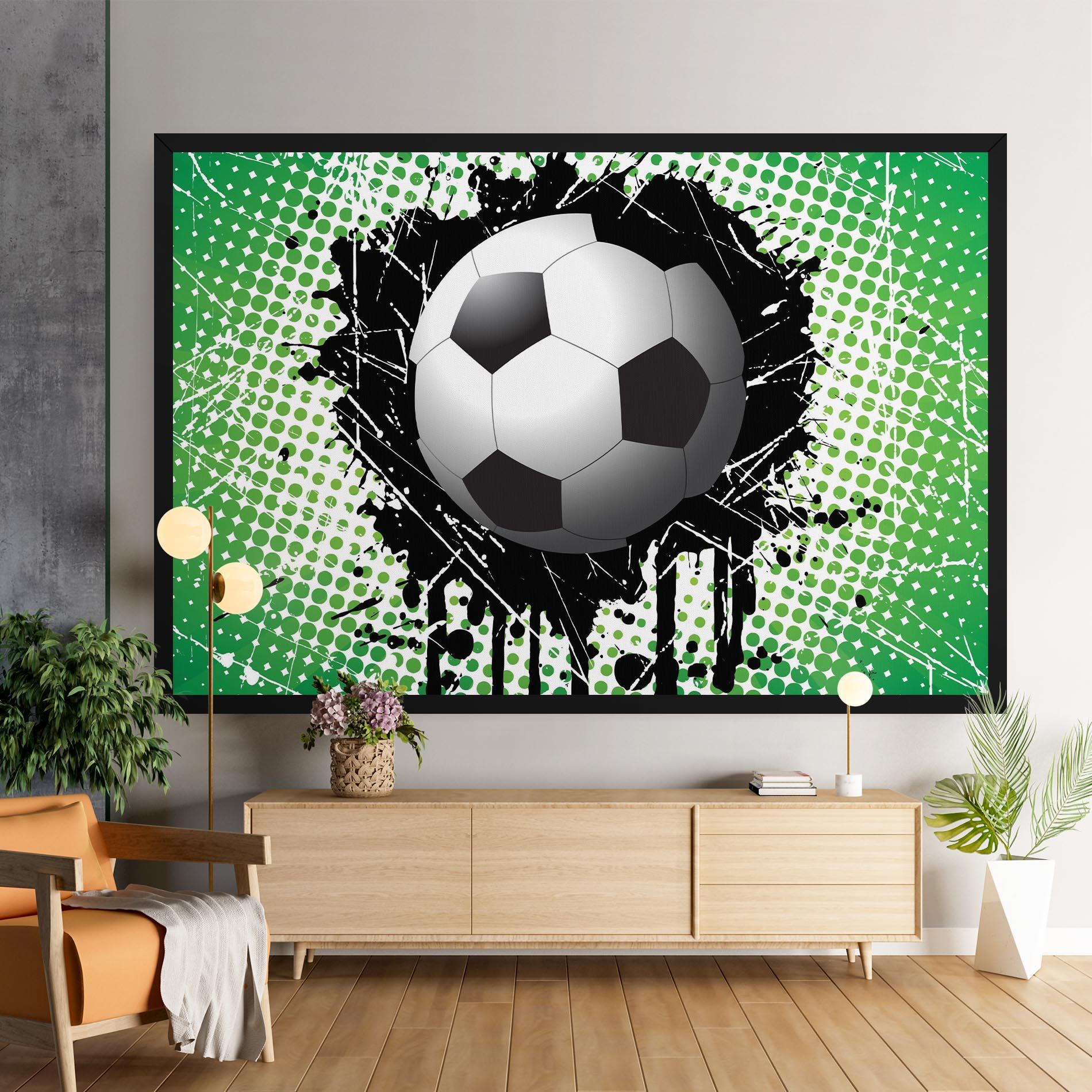 Leinwandbild Green Black Football mockup 9