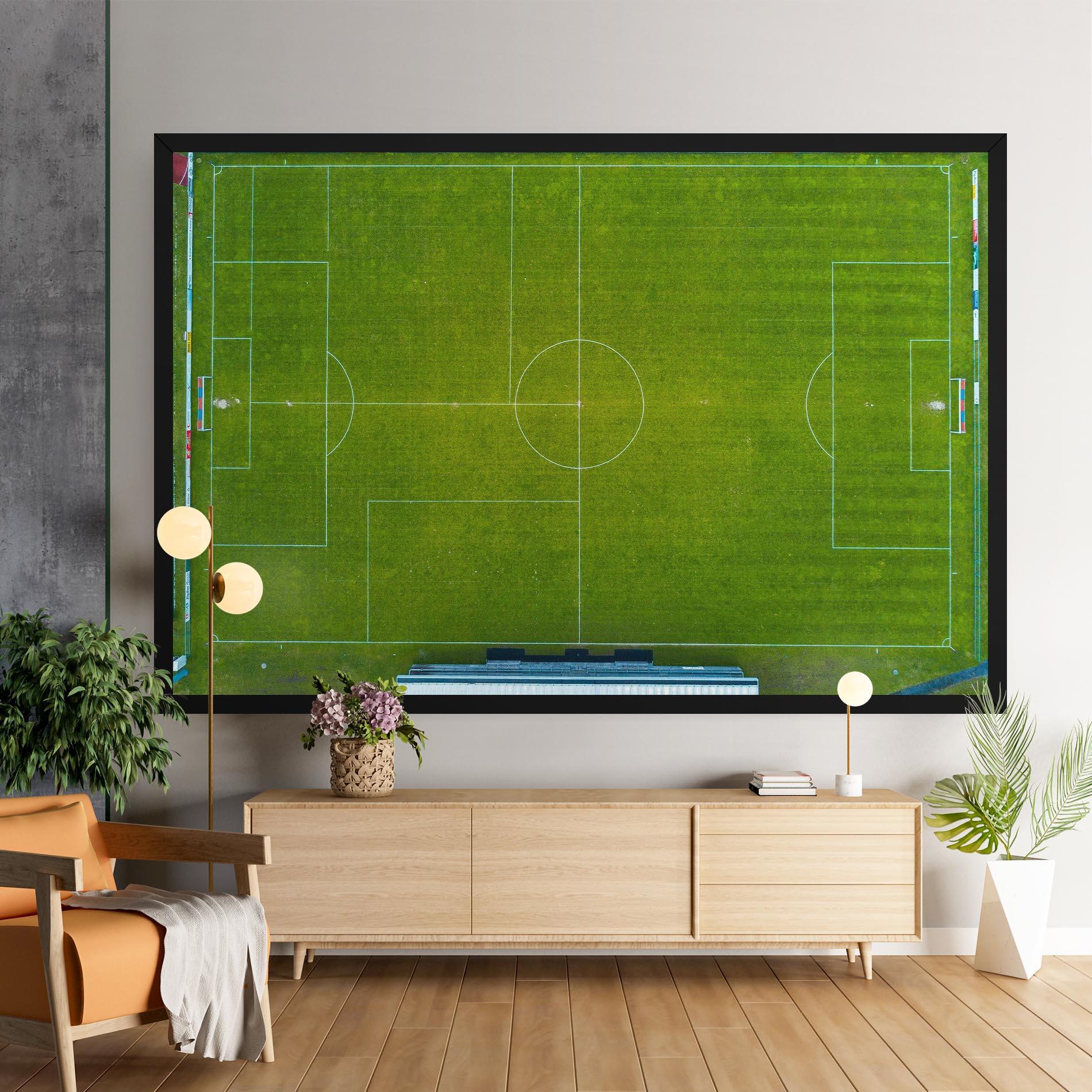 Leinwandbild Green Football Field mockup 9