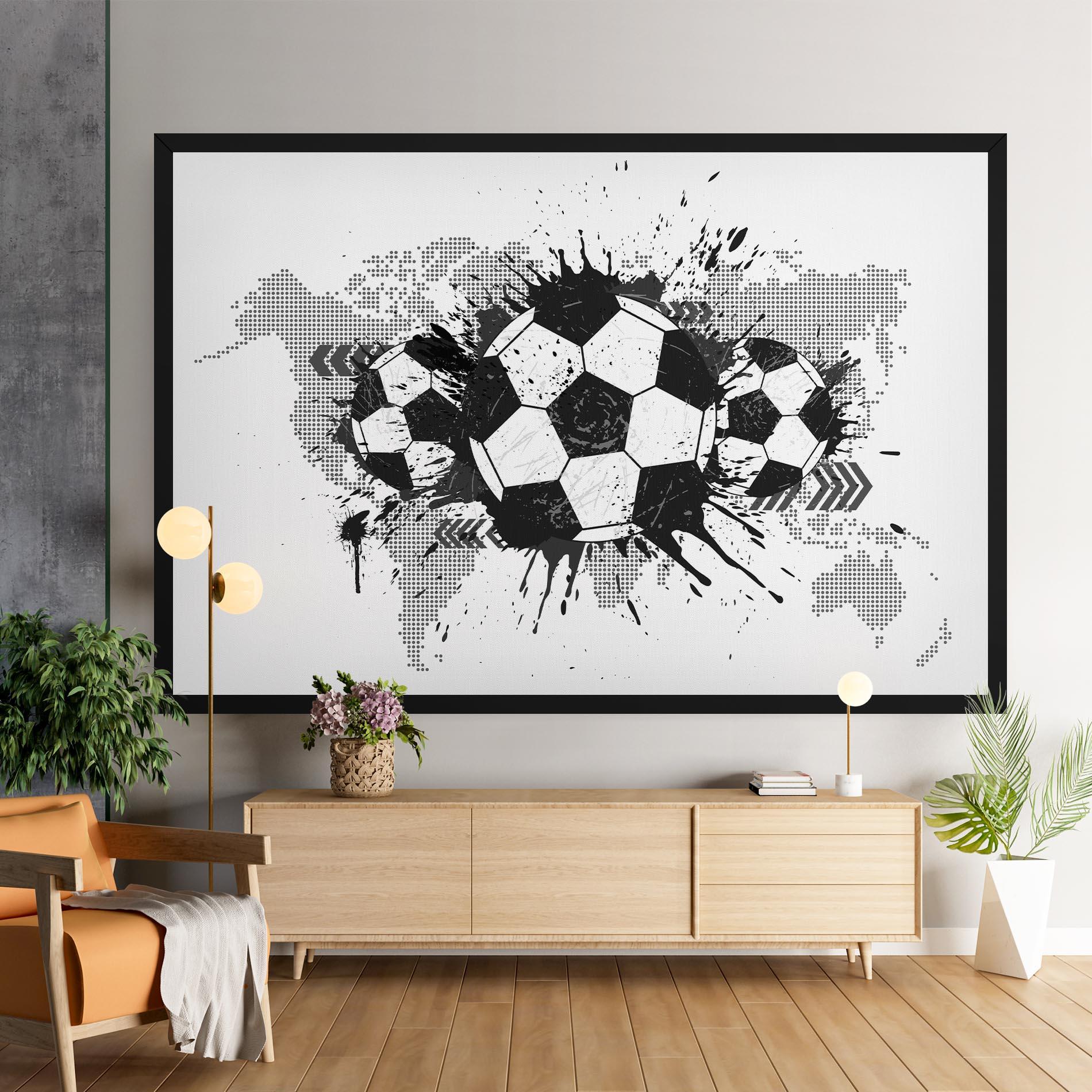 Leinwandbild Grey Foodball mockup 9