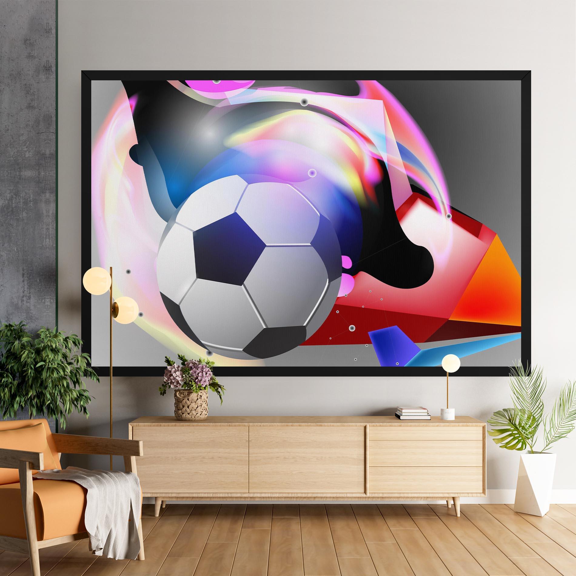 Leinwandbild Pink Blue Football Art mockup 9