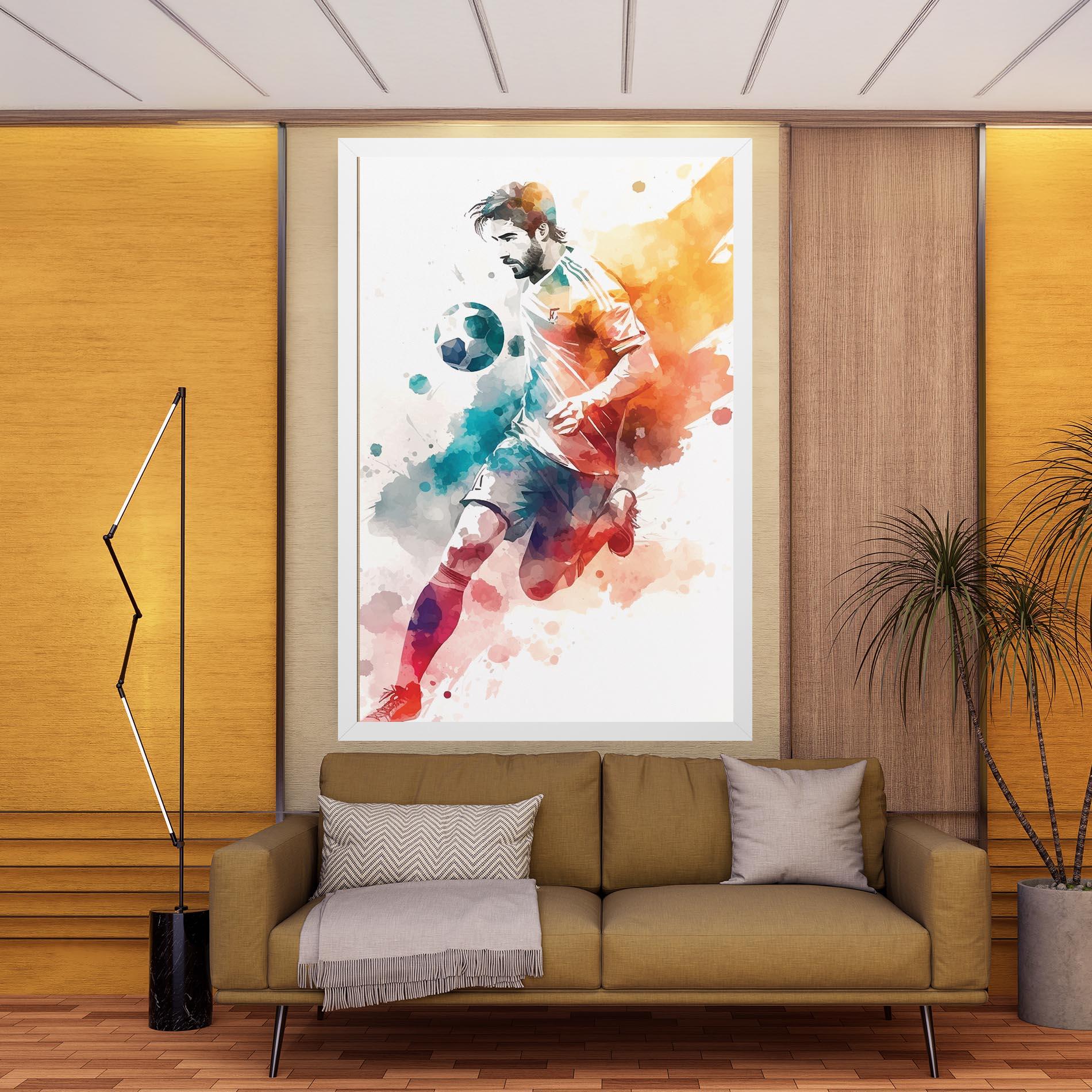 Leinwandbild Football Watercolor mockup 9