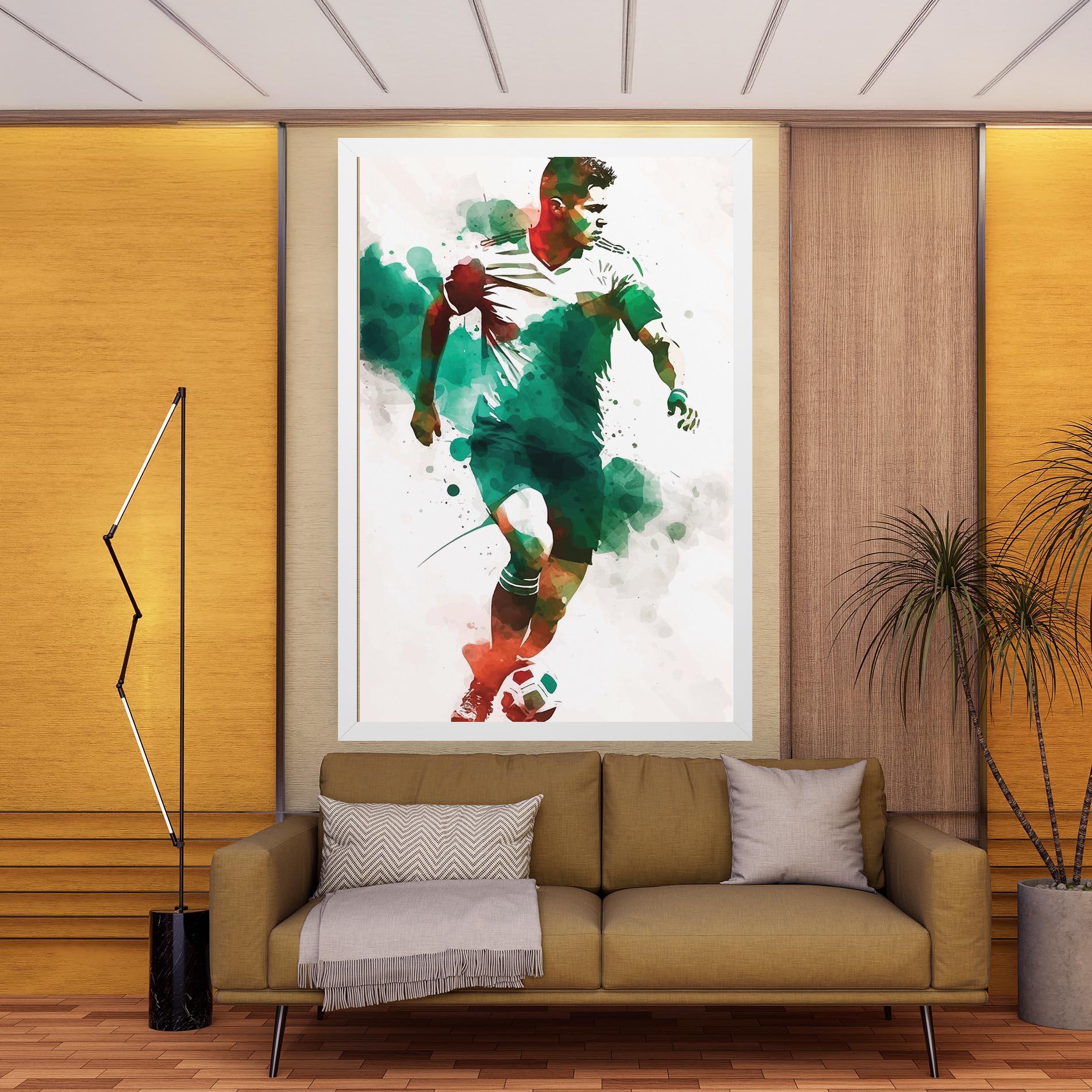 Leinwandbild Green Football mockup 9