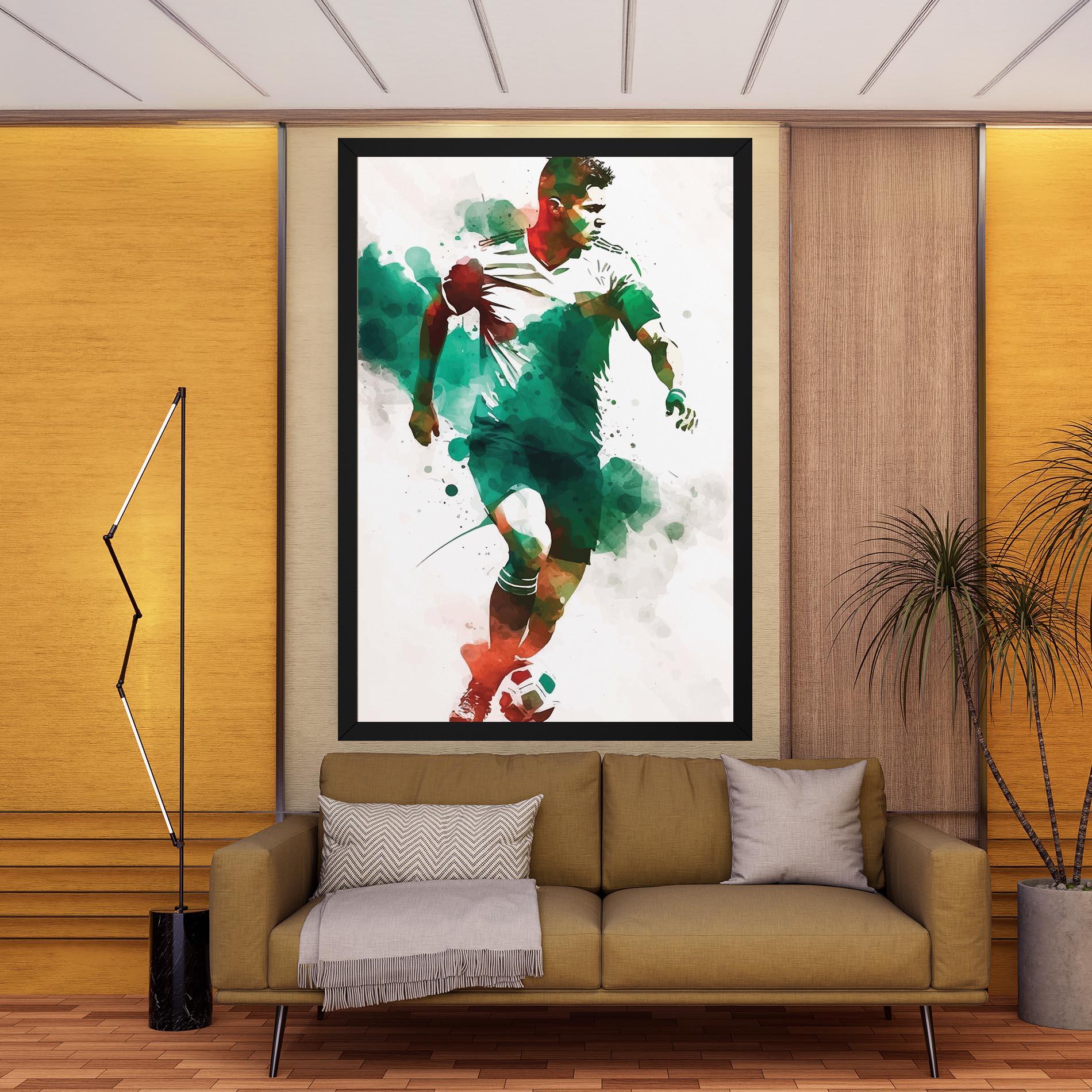 Leinwandbild Green Football mockup 9