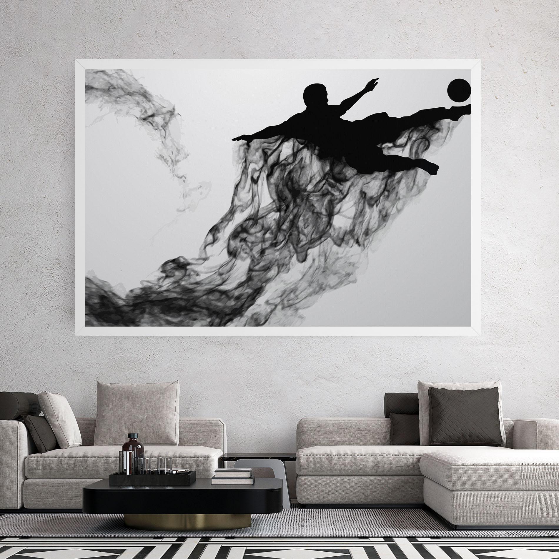 Leinwandbild Black Smoke Football mockup 2