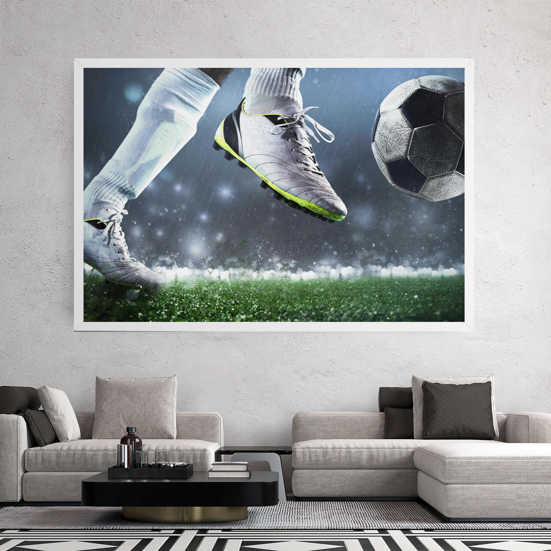 Leinwandbild Close Up Football Scene mockup 2