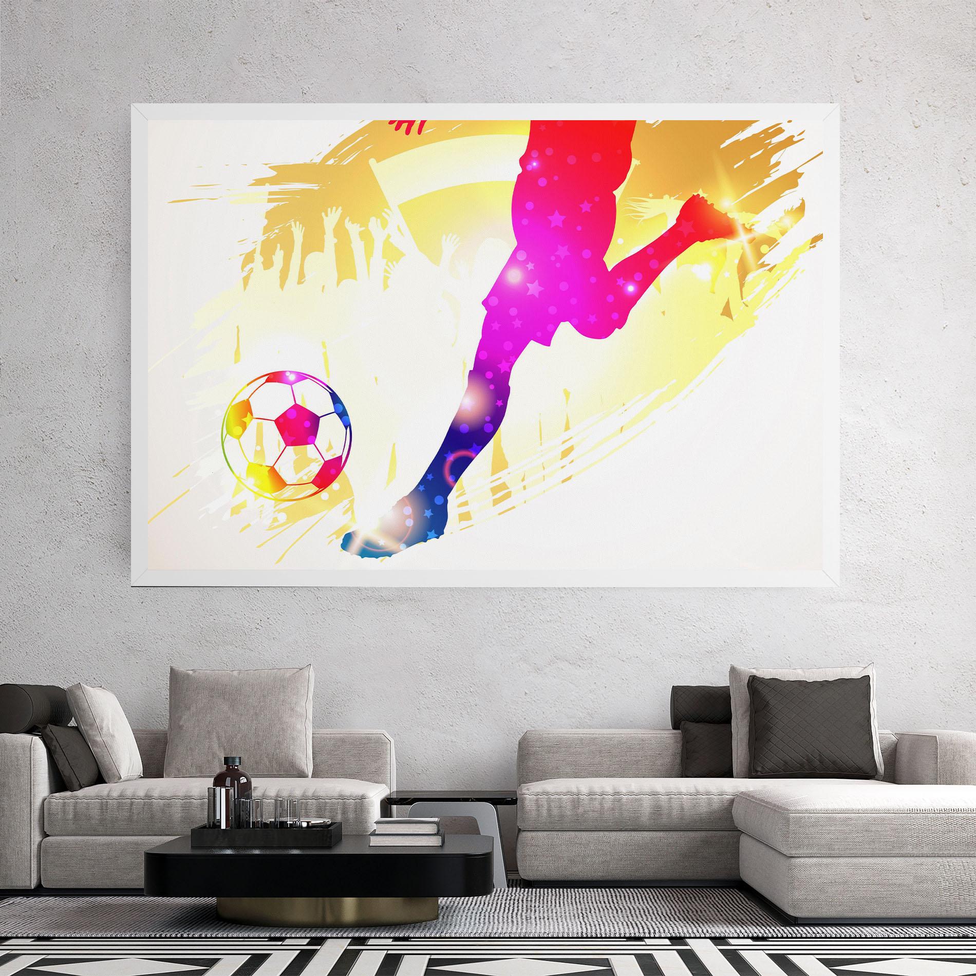 Leinwandbild Football Gold Art mockup 2