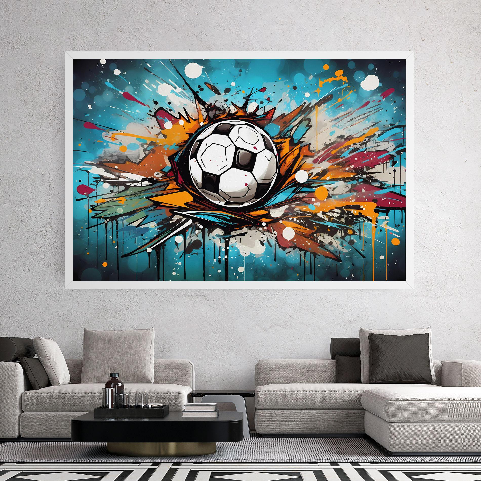 Leinwandbild Football Graffiti Style mockup 2