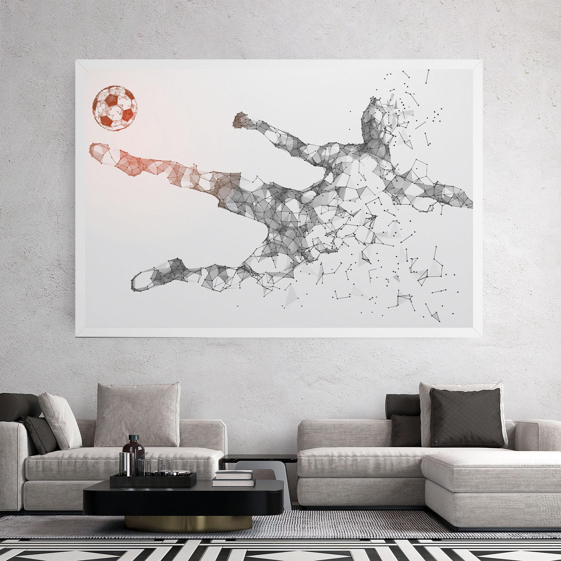 Leinwandbild Football Orange Ball mockup 2