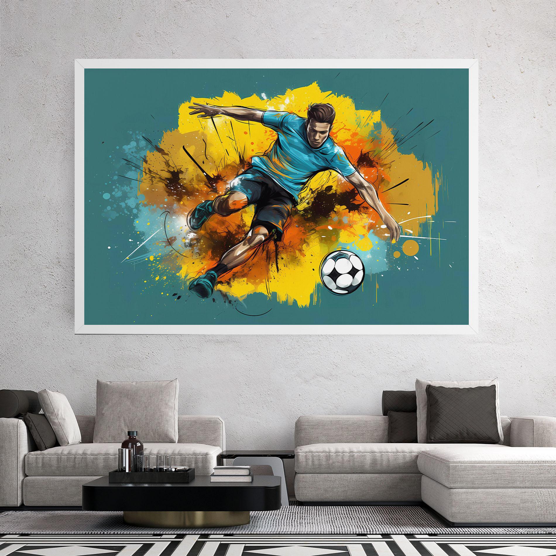 Leinwandbild Football Player Painting mockup 2