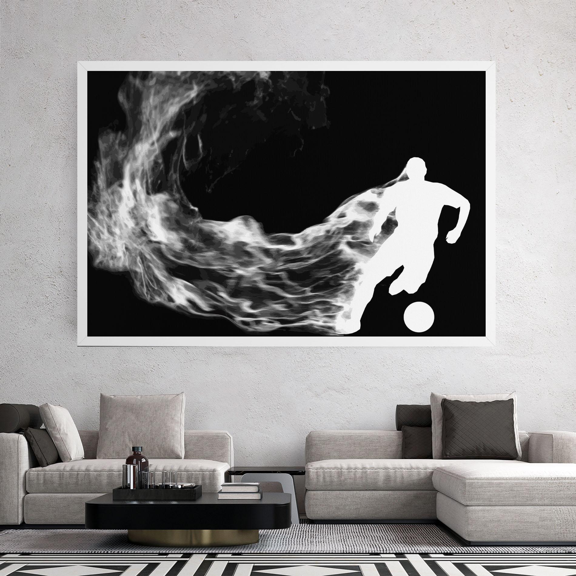 Leinwandbild Football White Smoke mockup 2