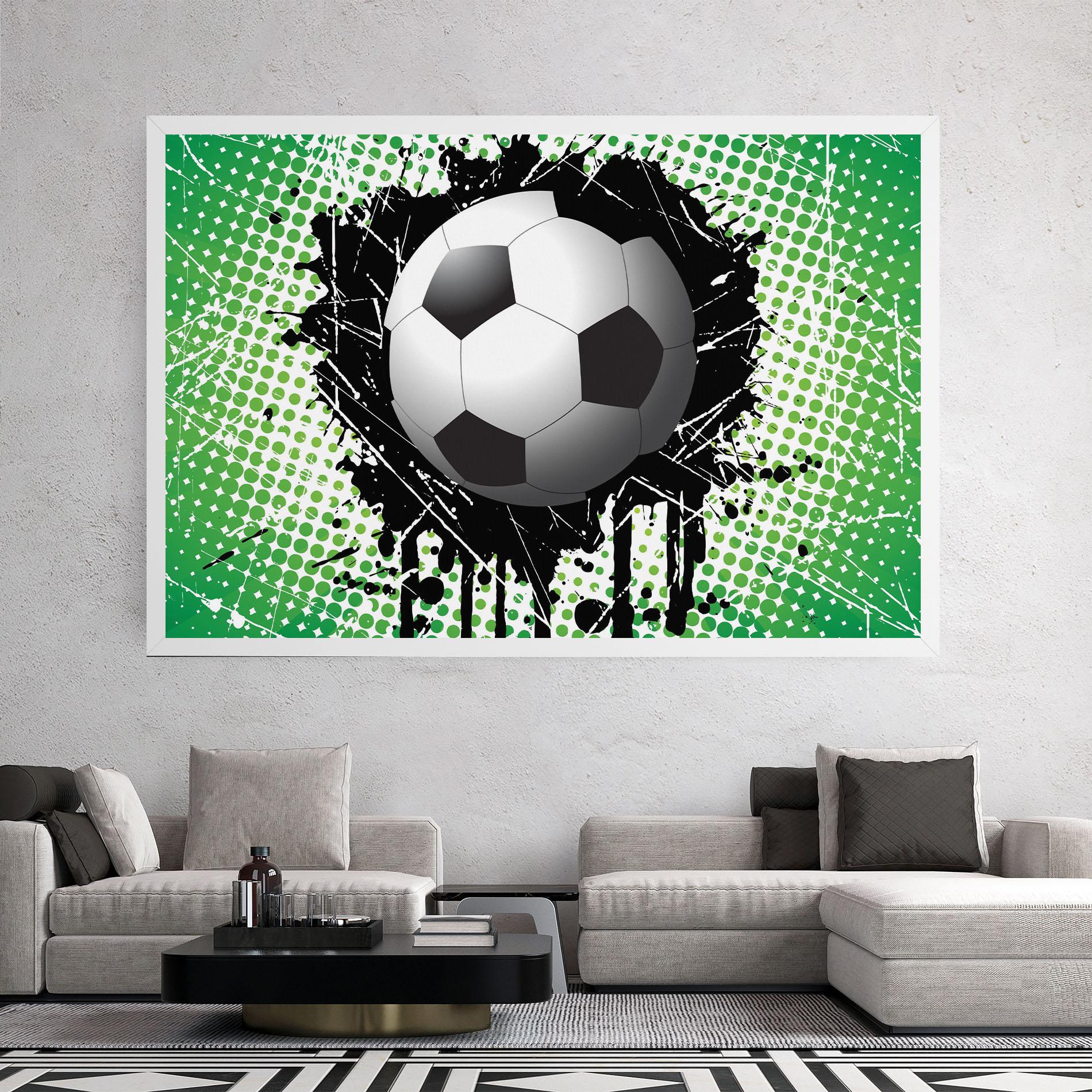 Leinwandbild Green Black Football mockup 2