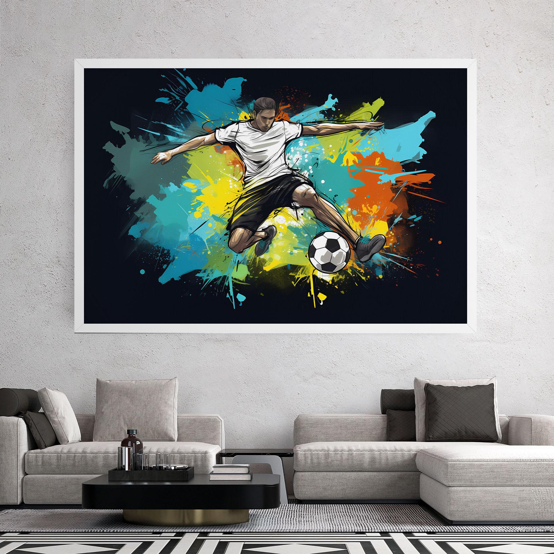 Leinwandbild Green Paint Football Player mockup 2