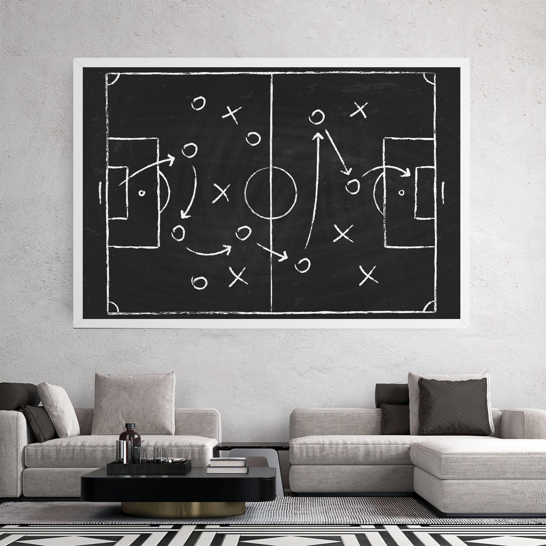 Leinwandbild Grey Board Football mockup 2