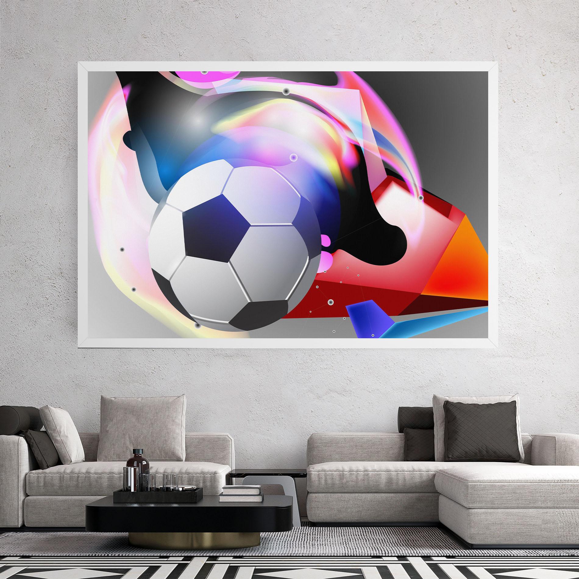 Leinwandbild Pink Blue Football Art mockup 2