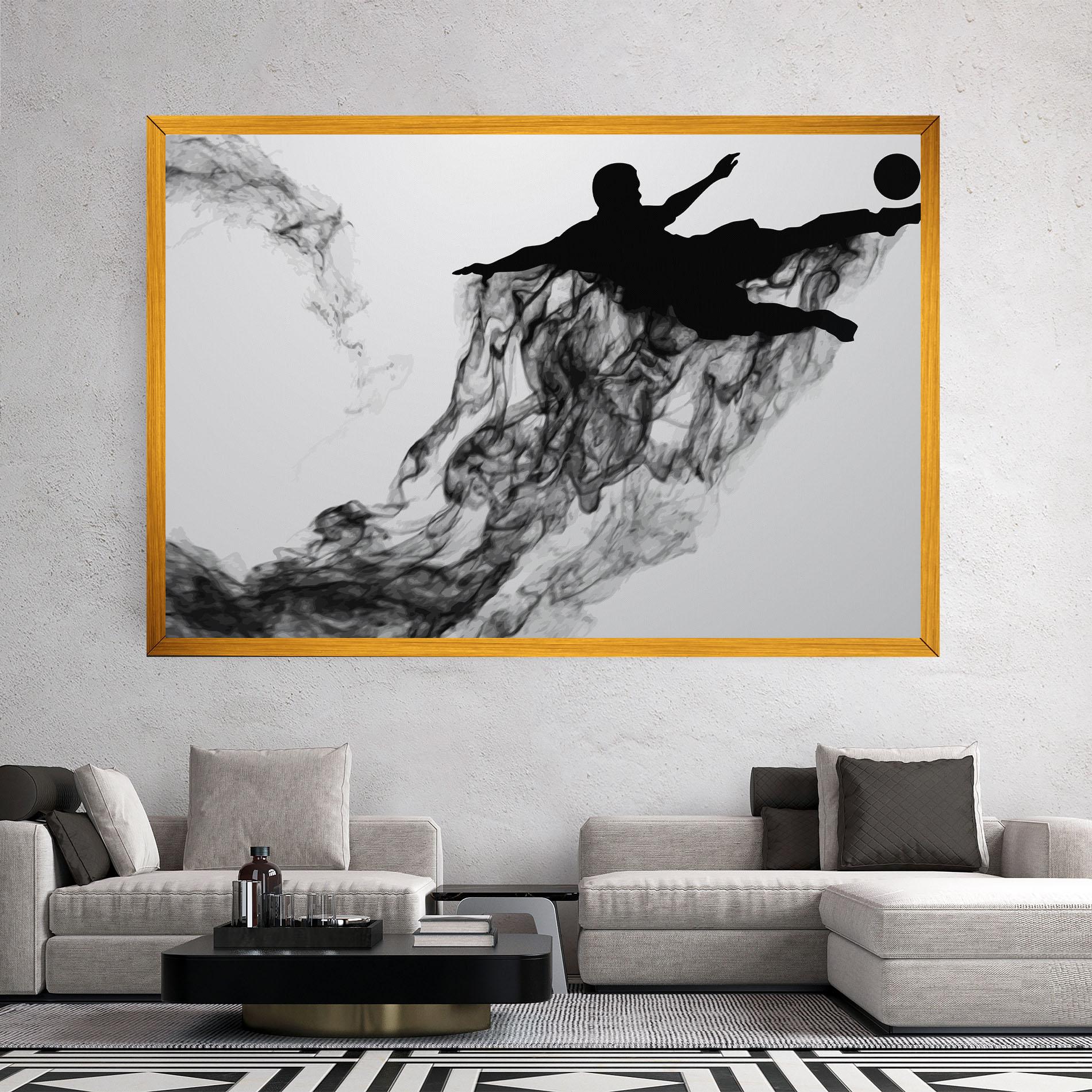 Leinwandbild Black Smoke Football mockup 2