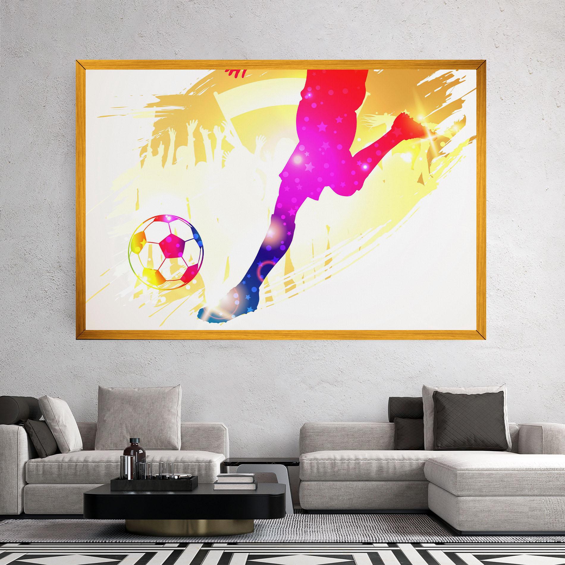 Leinwandbild Football Gold Art mockup 2