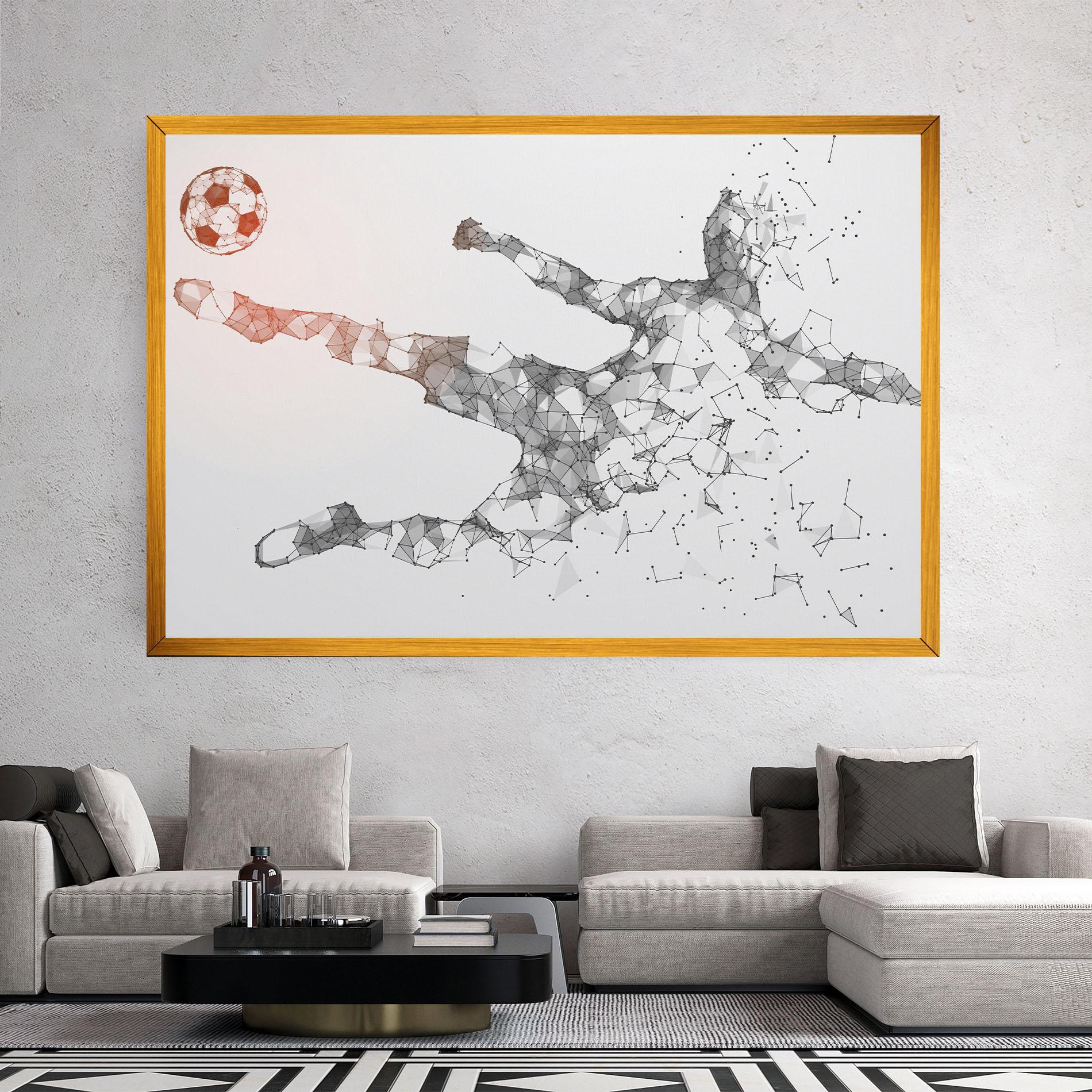 Leinwandbild Football Orange Ball mockup 2