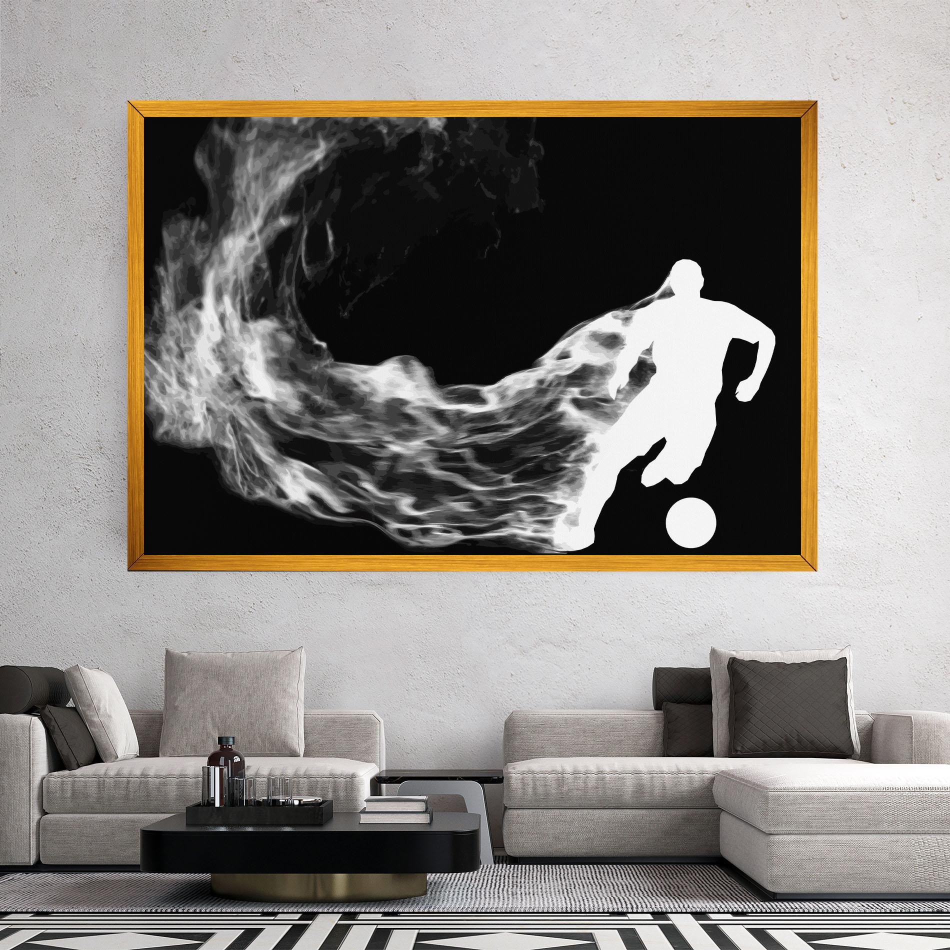 Leinwandbild Football White Smoke mockup 2