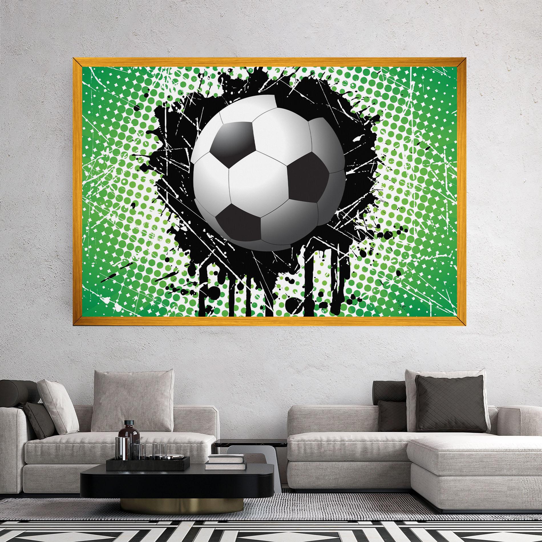 Leinwandbild Green Black Football mockup 2