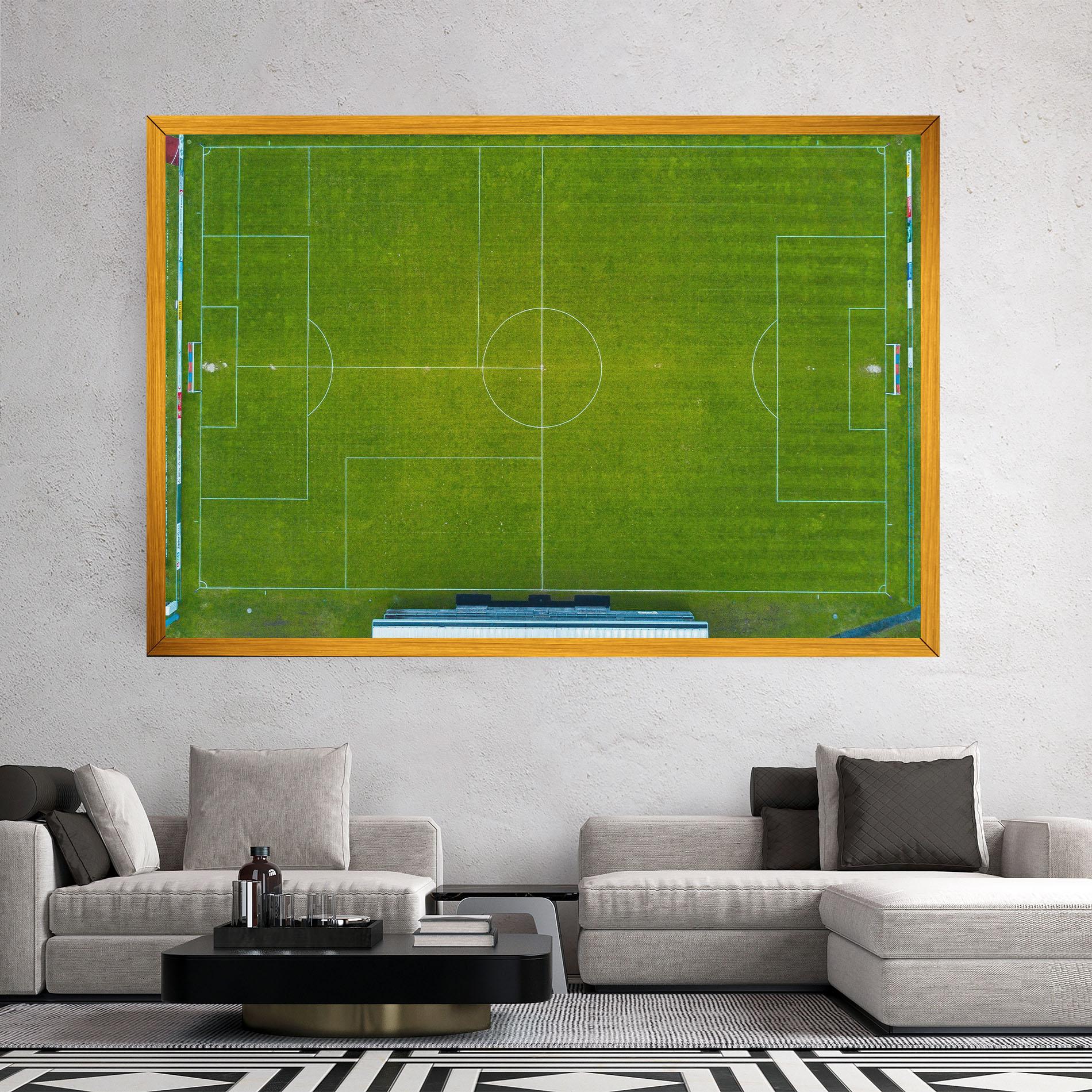 Leinwandbild Green Football Field mockup 2