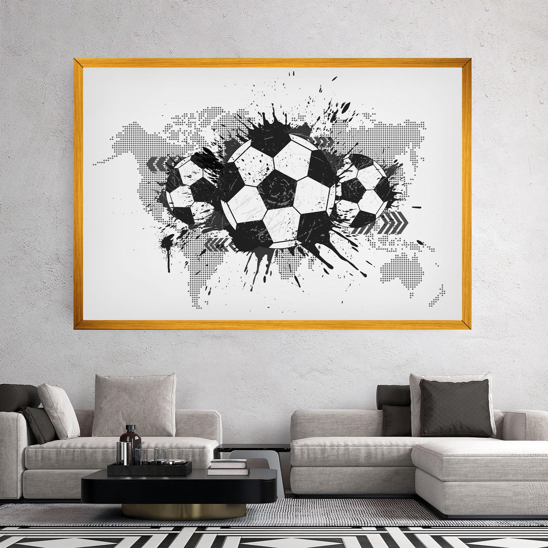 Leinwandbild Grey Foodball mockup 2