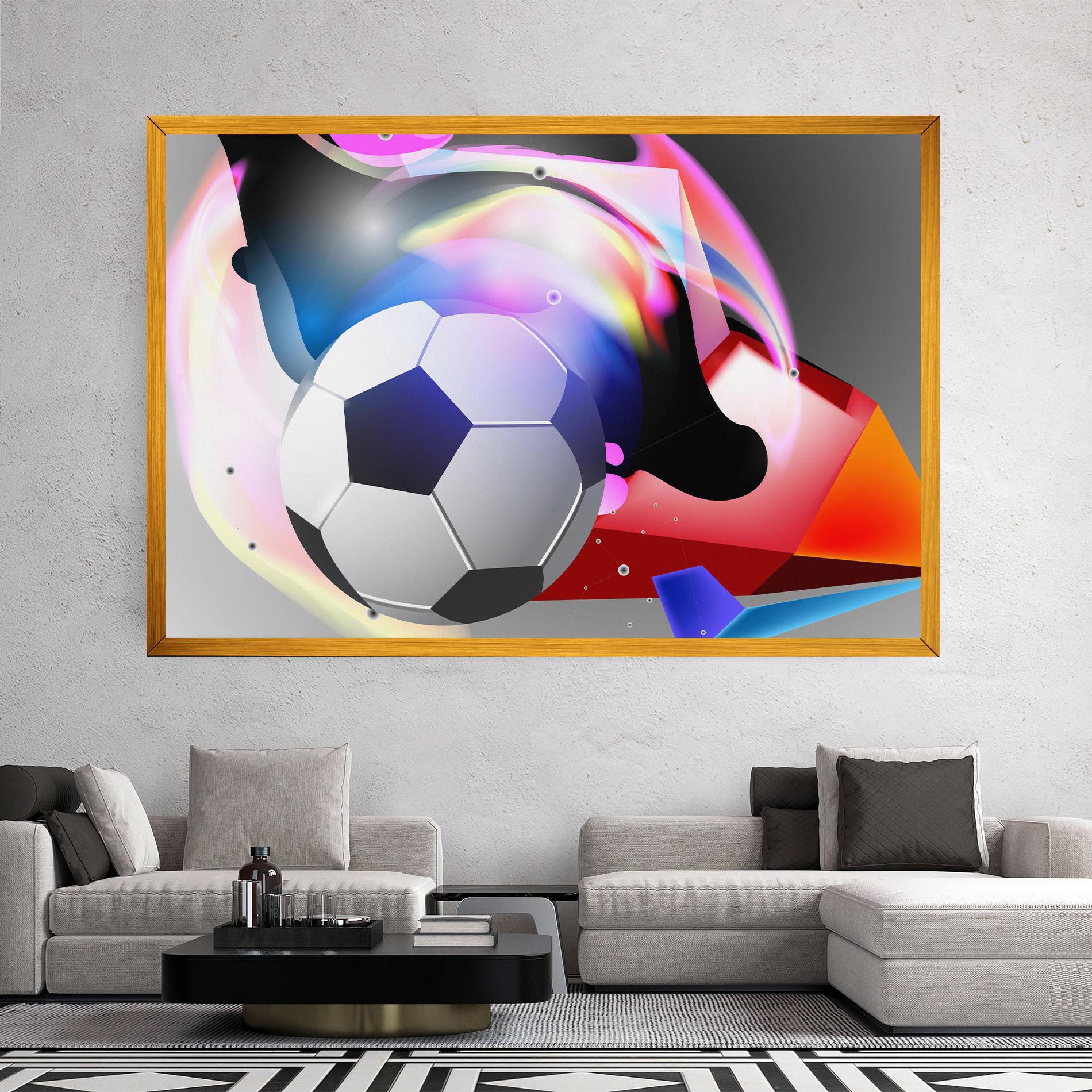 Leinwandbild Pink Blue Football Art mockup 2