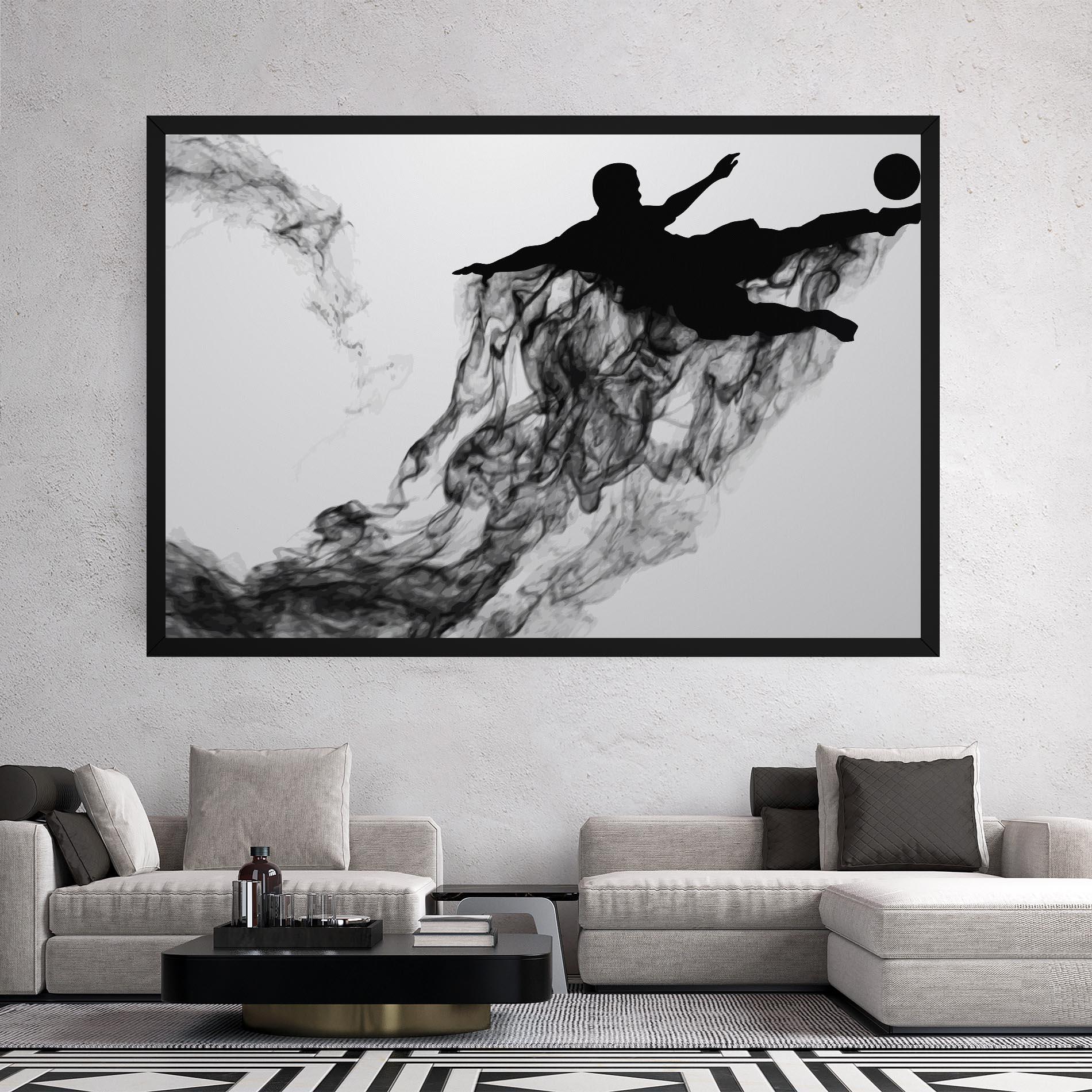 Leinwandbild Black Smoke Football mockup 2