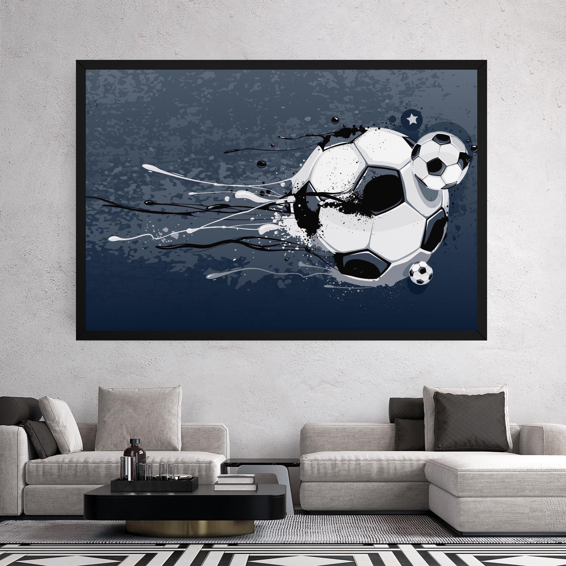 Leinwandbild Blue Football mockup 2