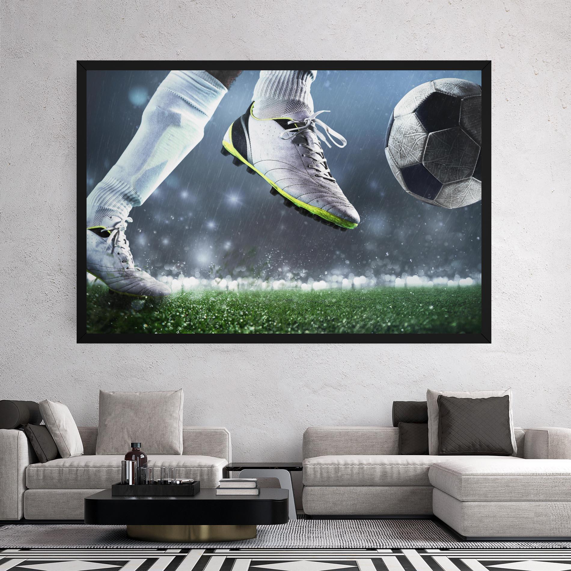Leinwandbild Close Up Football Scene mockup 2