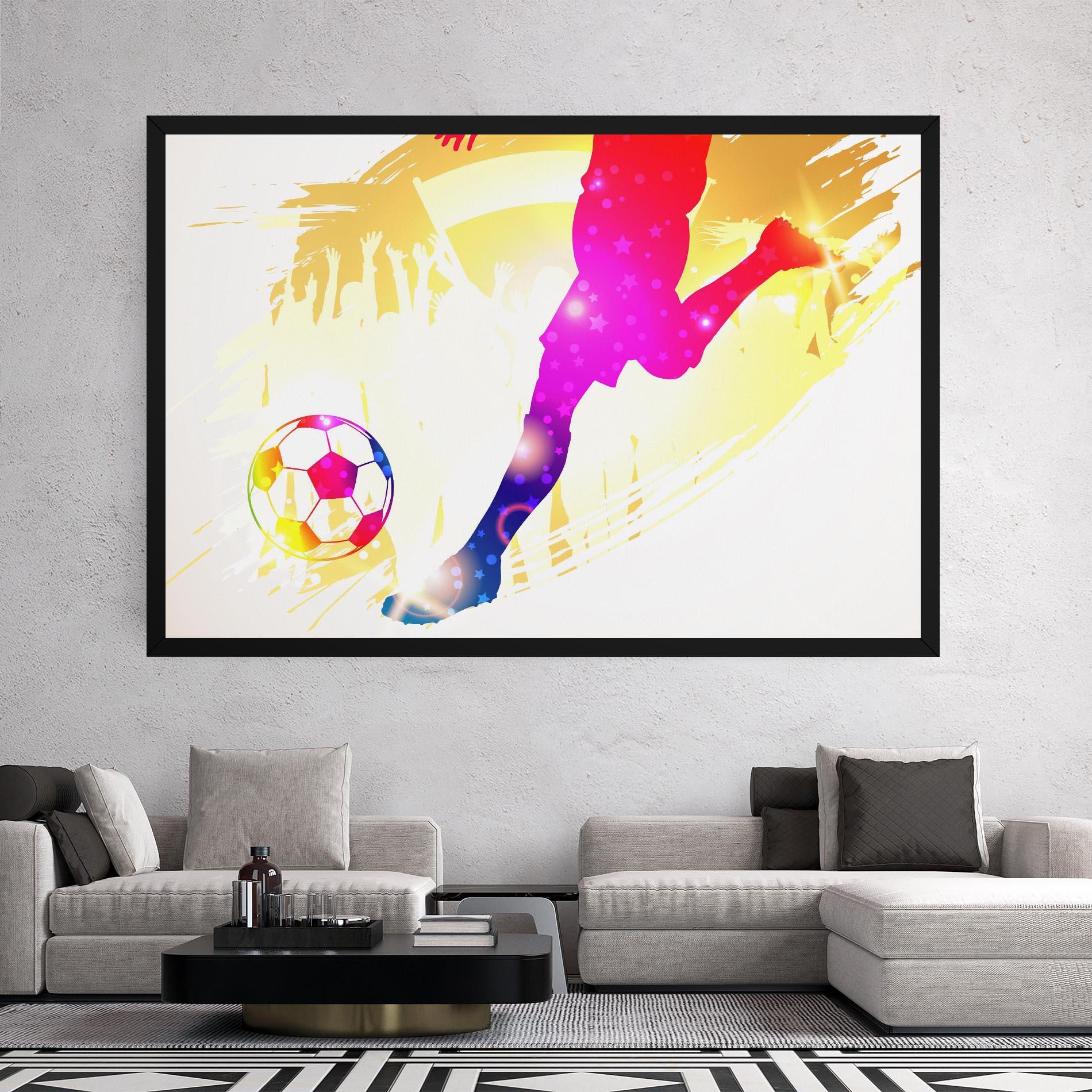 Leinwandbild Football Gold Art mockup 2