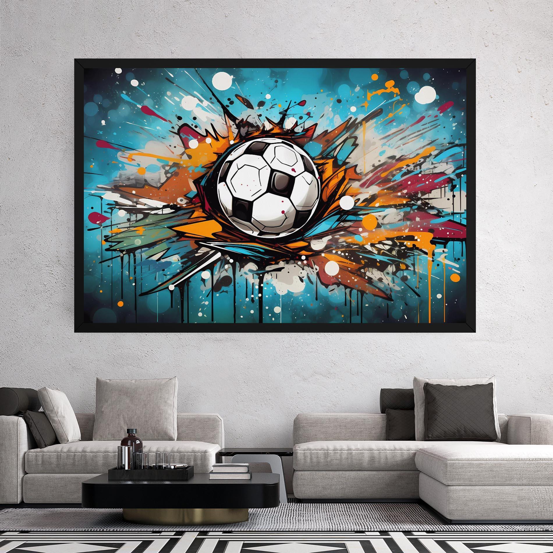 Leinwandbild Football Graffiti Style mockup 2