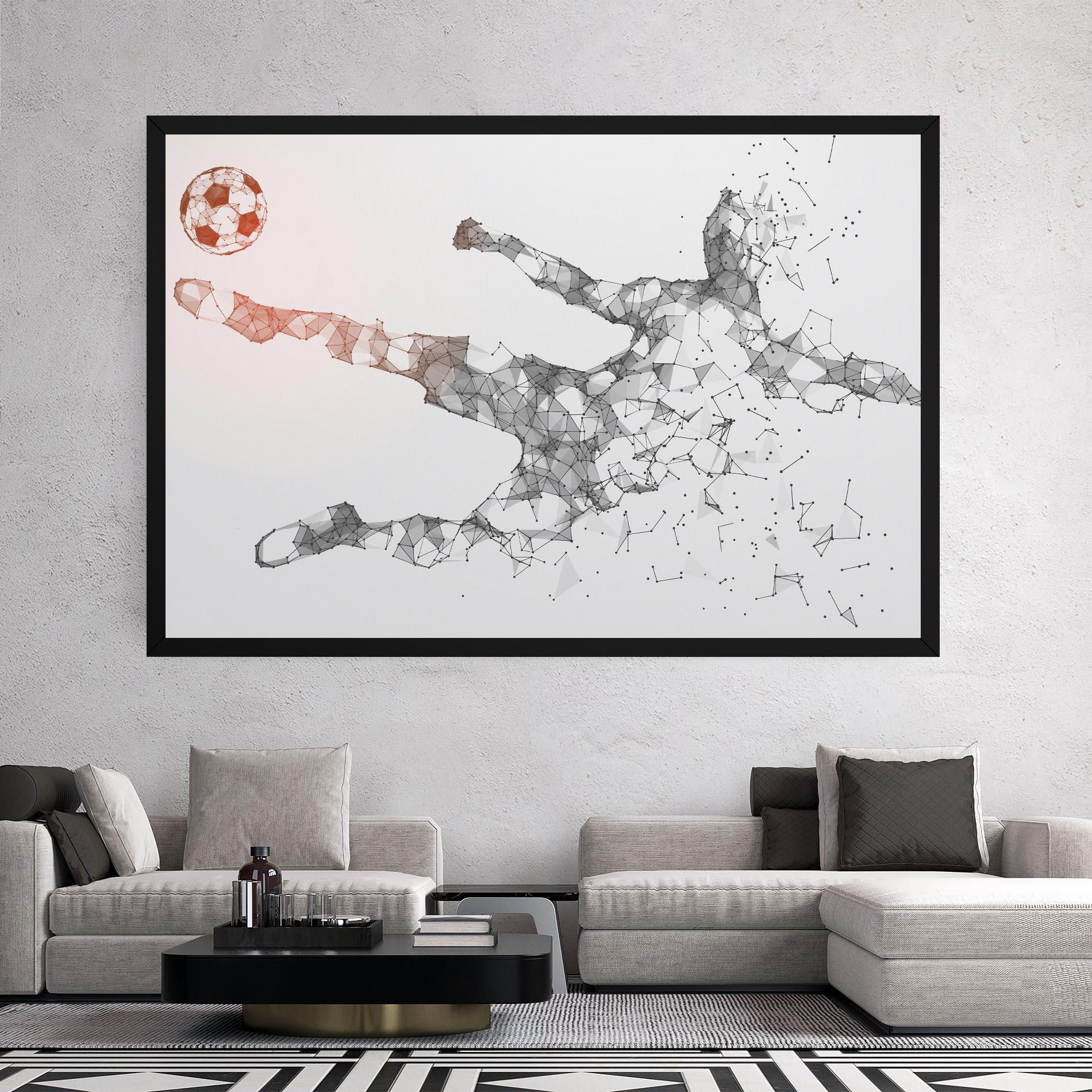 Leinwandbild Football Orange Ball mockup 2