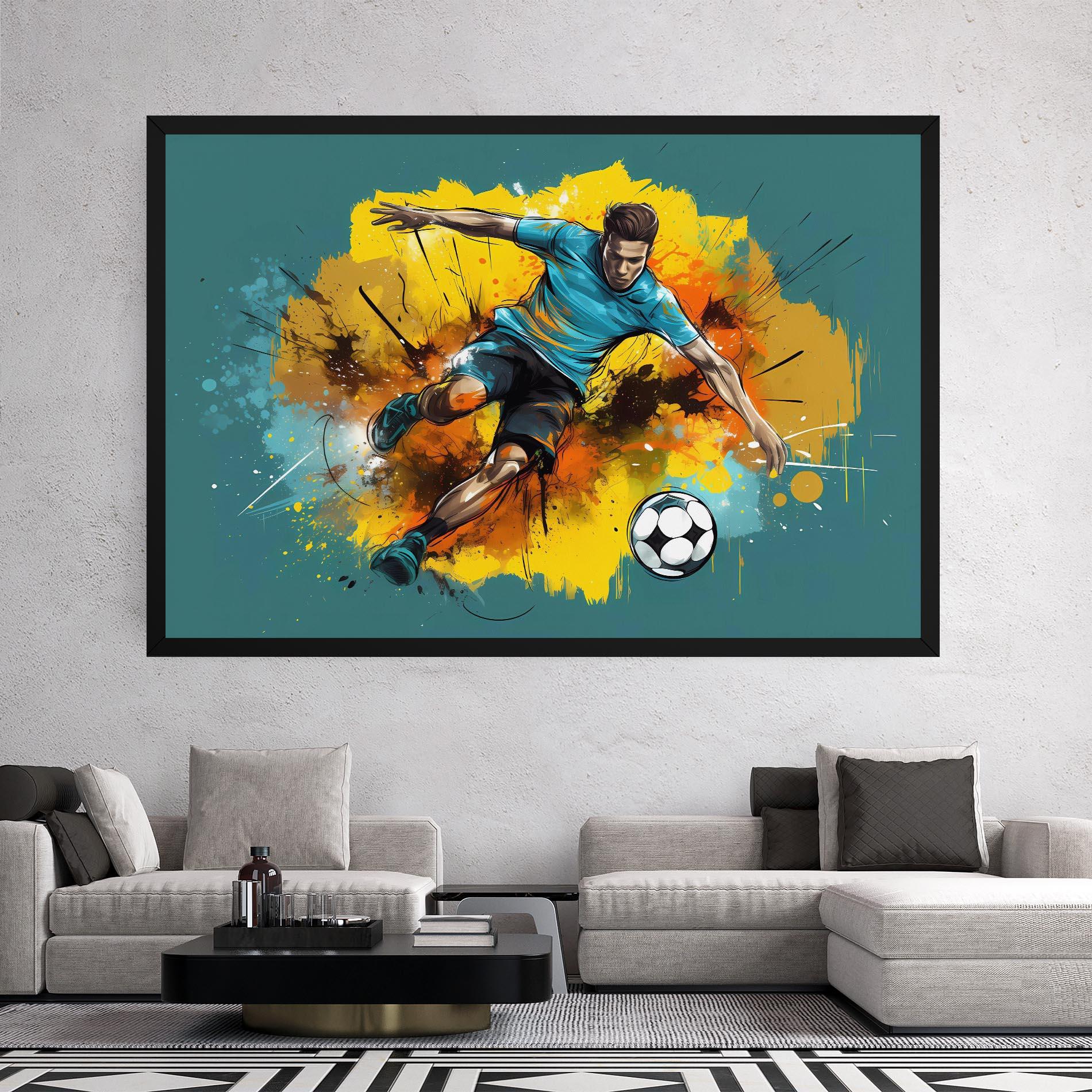 Leinwandbild Football Player Painting mockup 2