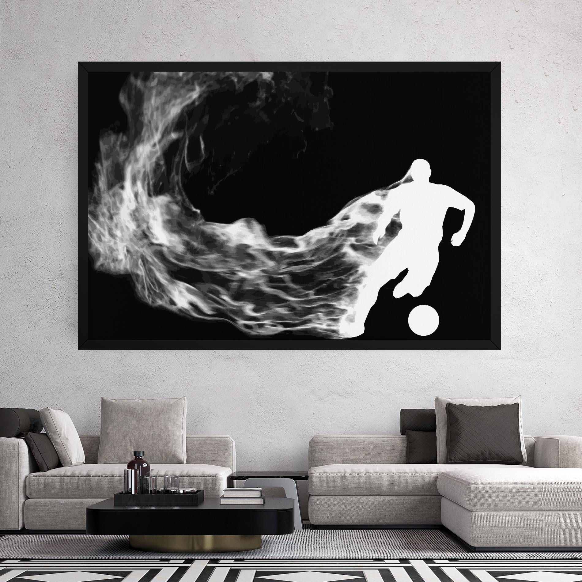 Leinwandbild Football White Smoke mockup 2