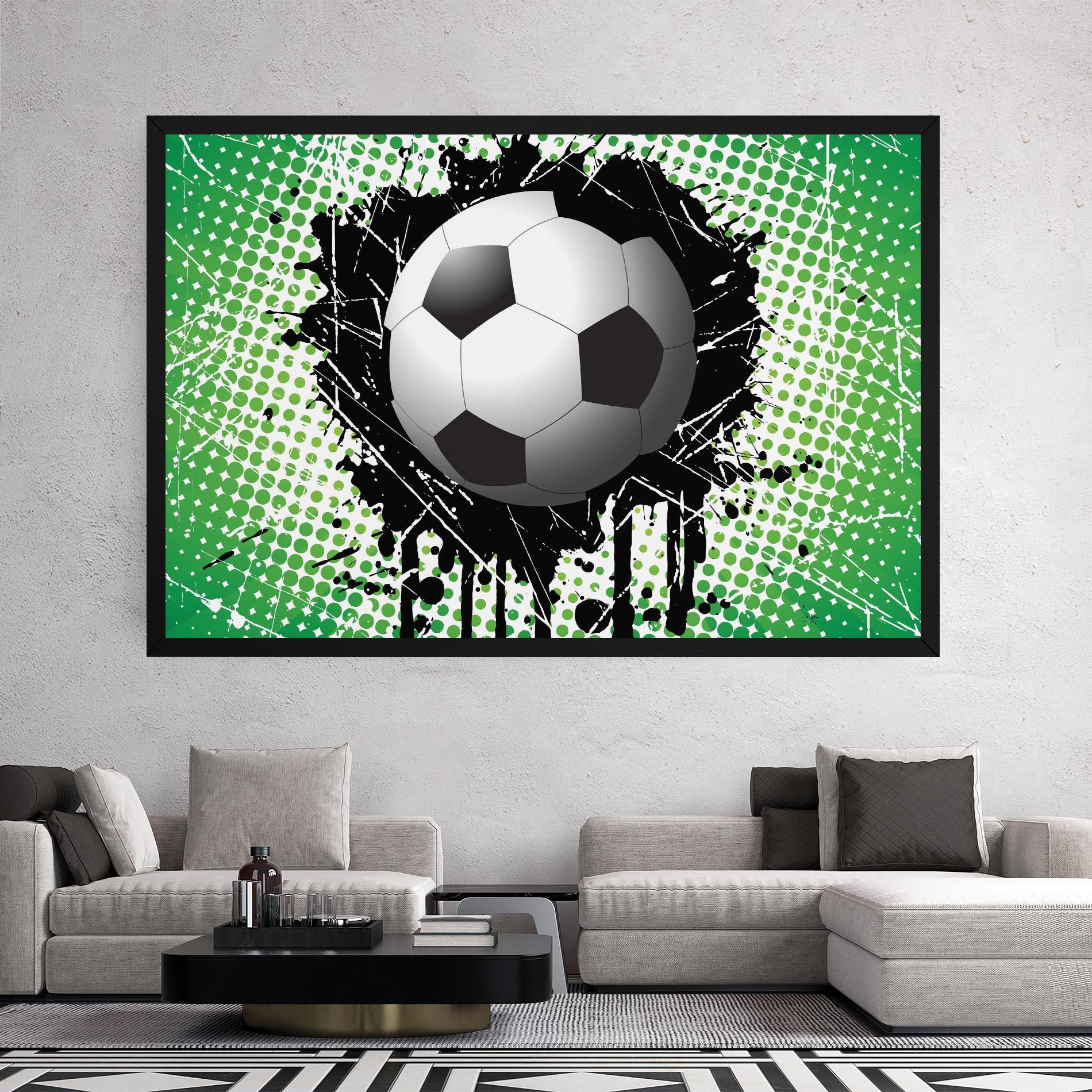 Leinwandbild Green Black Football mockup 2