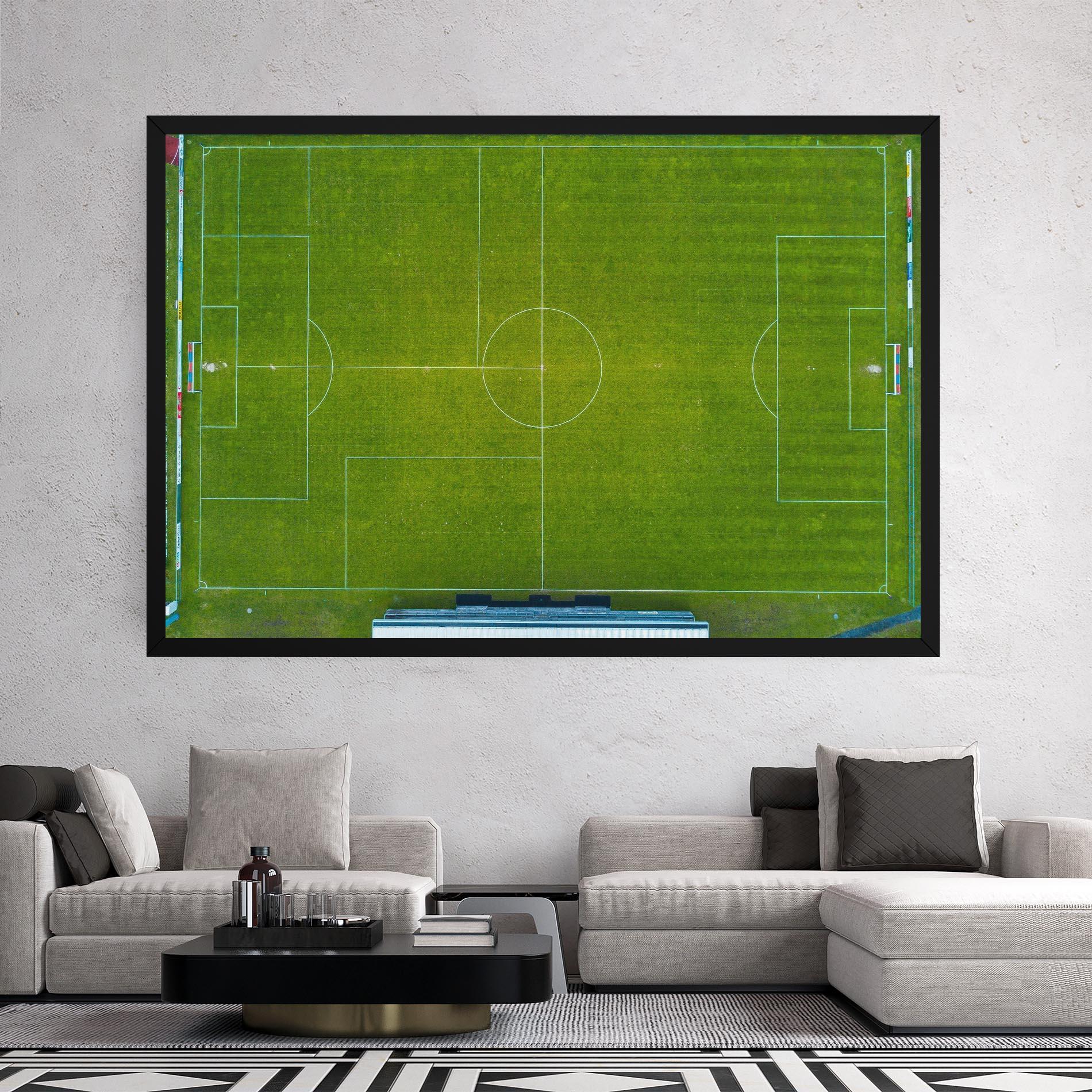 Leinwandbild Green Football Field mockup 2