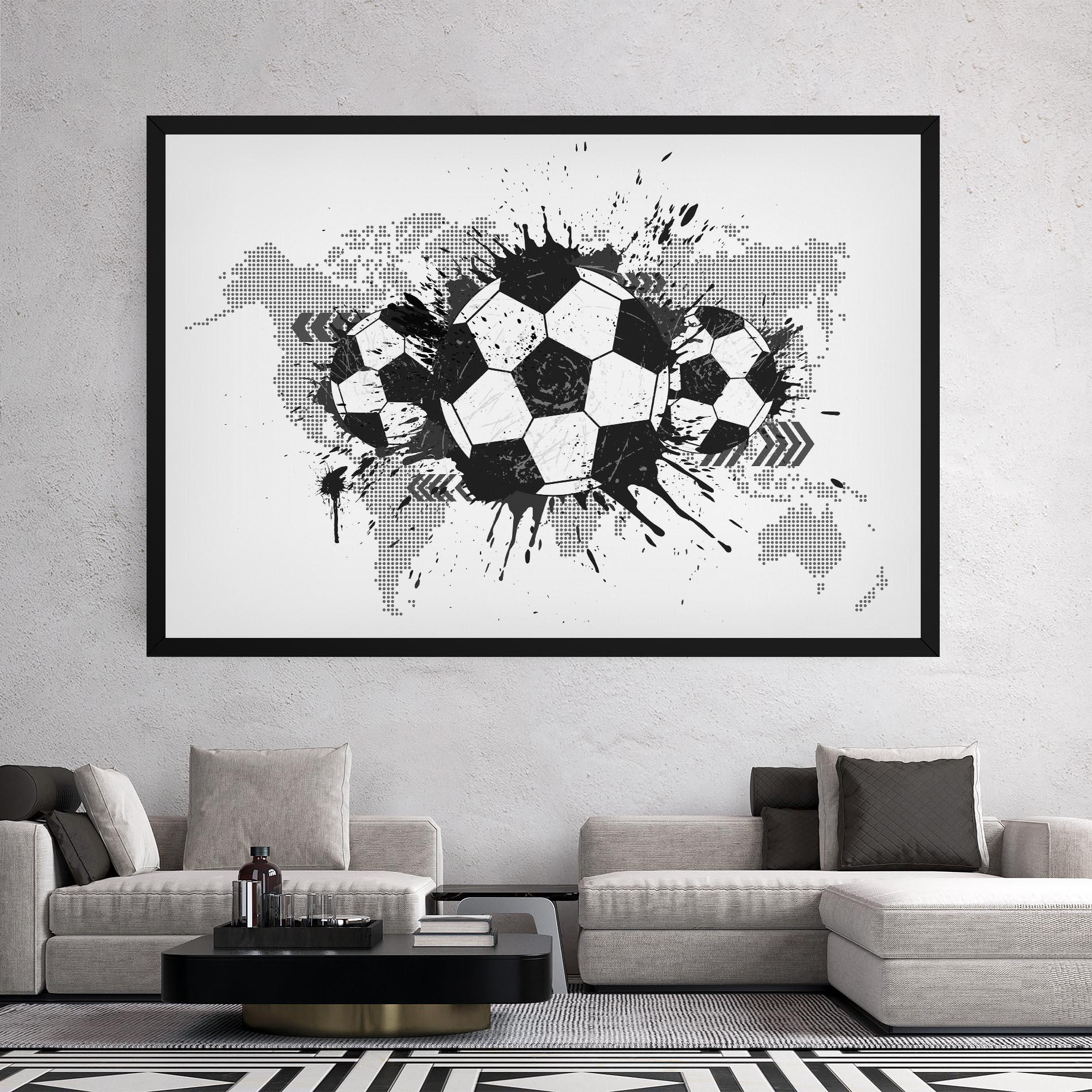 Leinwandbild Grey Foodball mockup 2