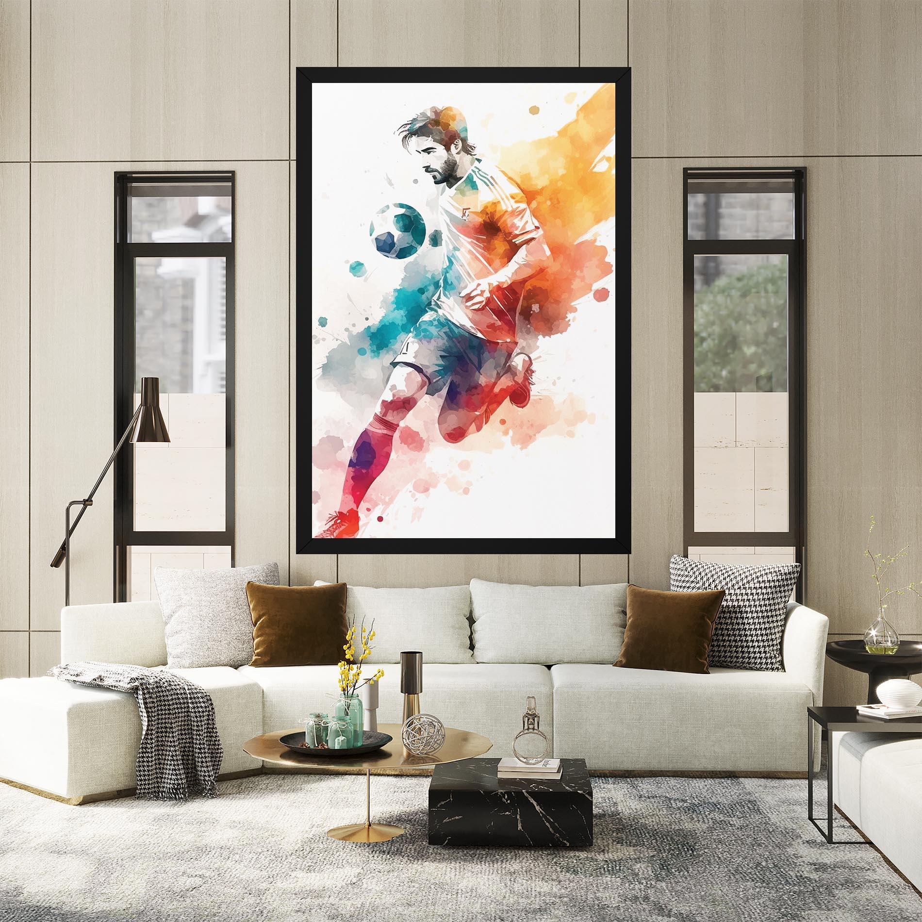 Leinwandbild Football Watercolor mockup 2