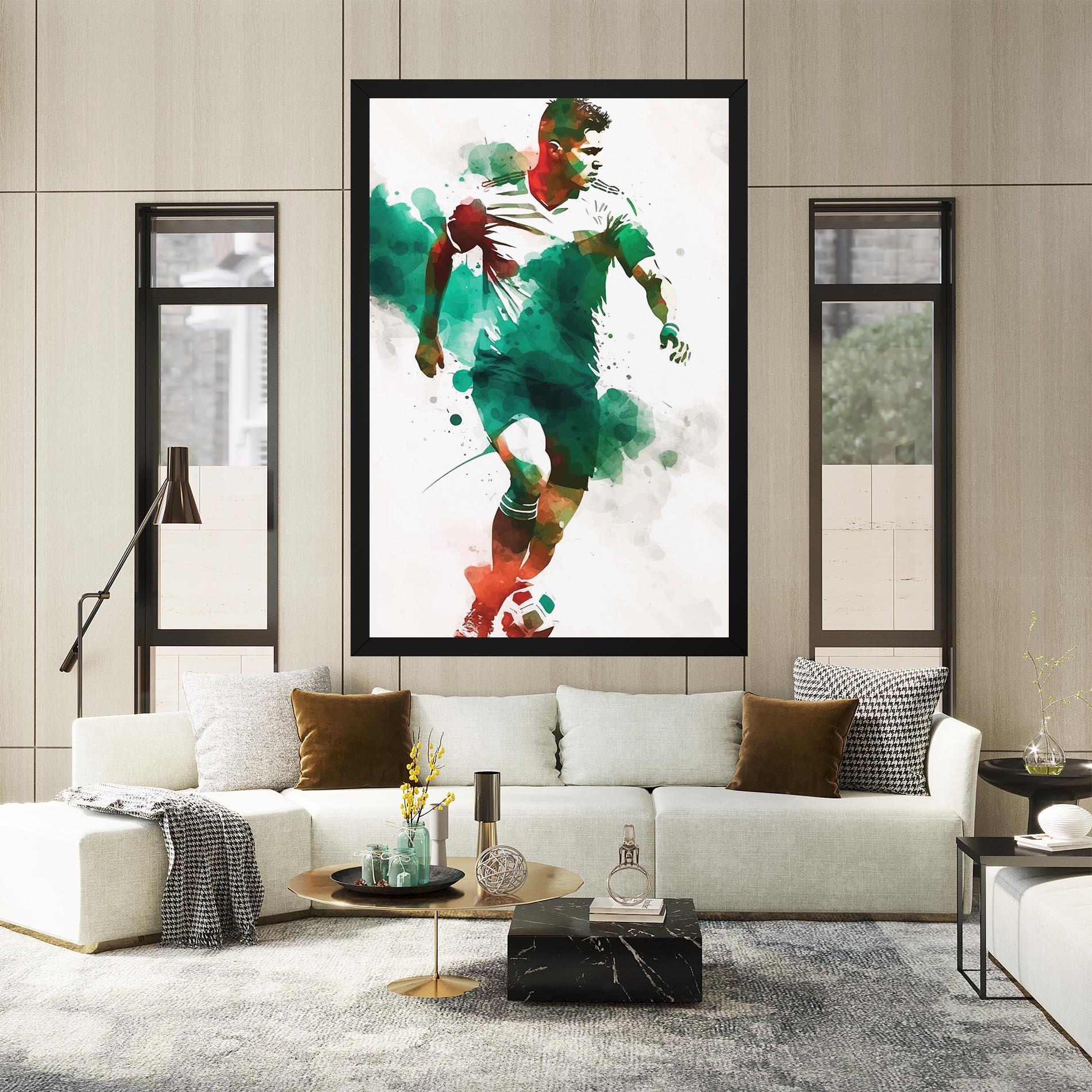 Leinwandbild Green Football mockup 2