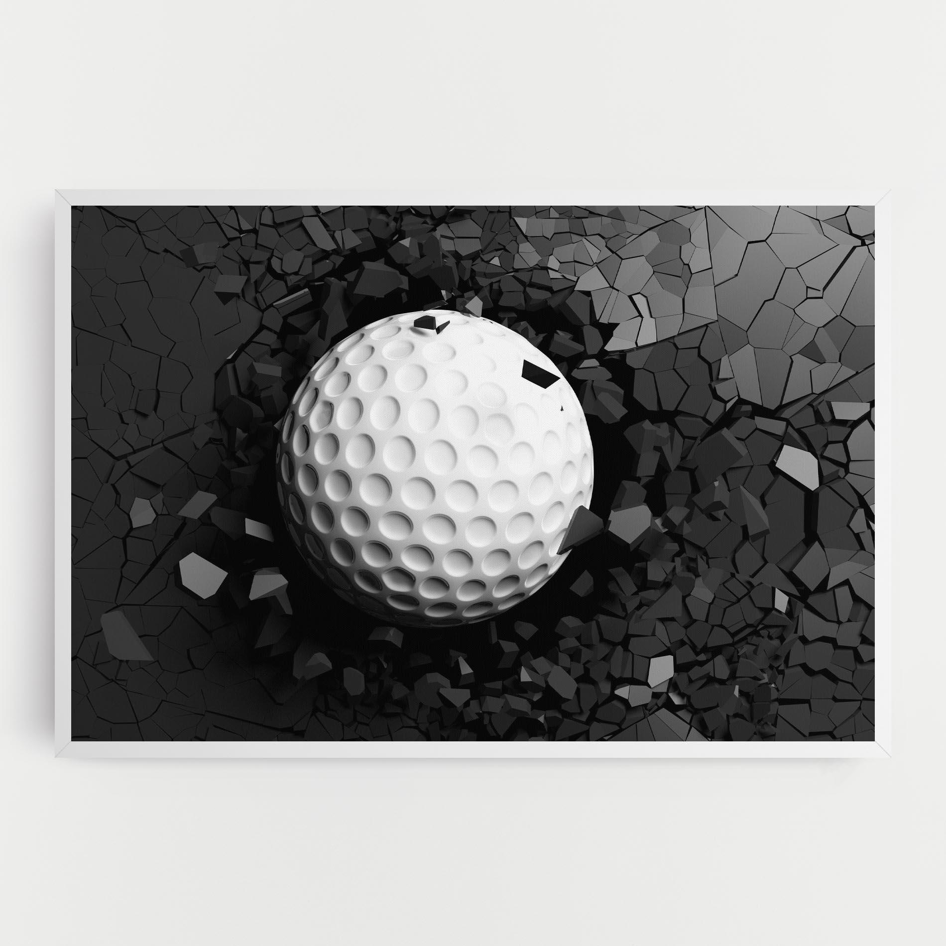 Leinwandbild Black Wall Golf Ball mockup 0