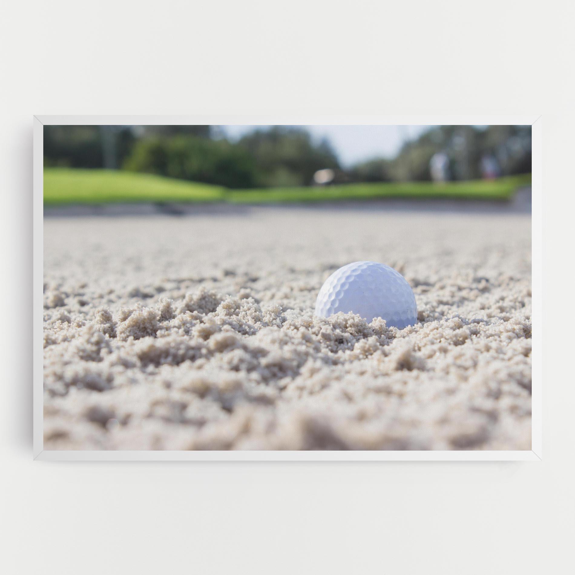 Leinwandbild Golf Ball In Sand mockup 0