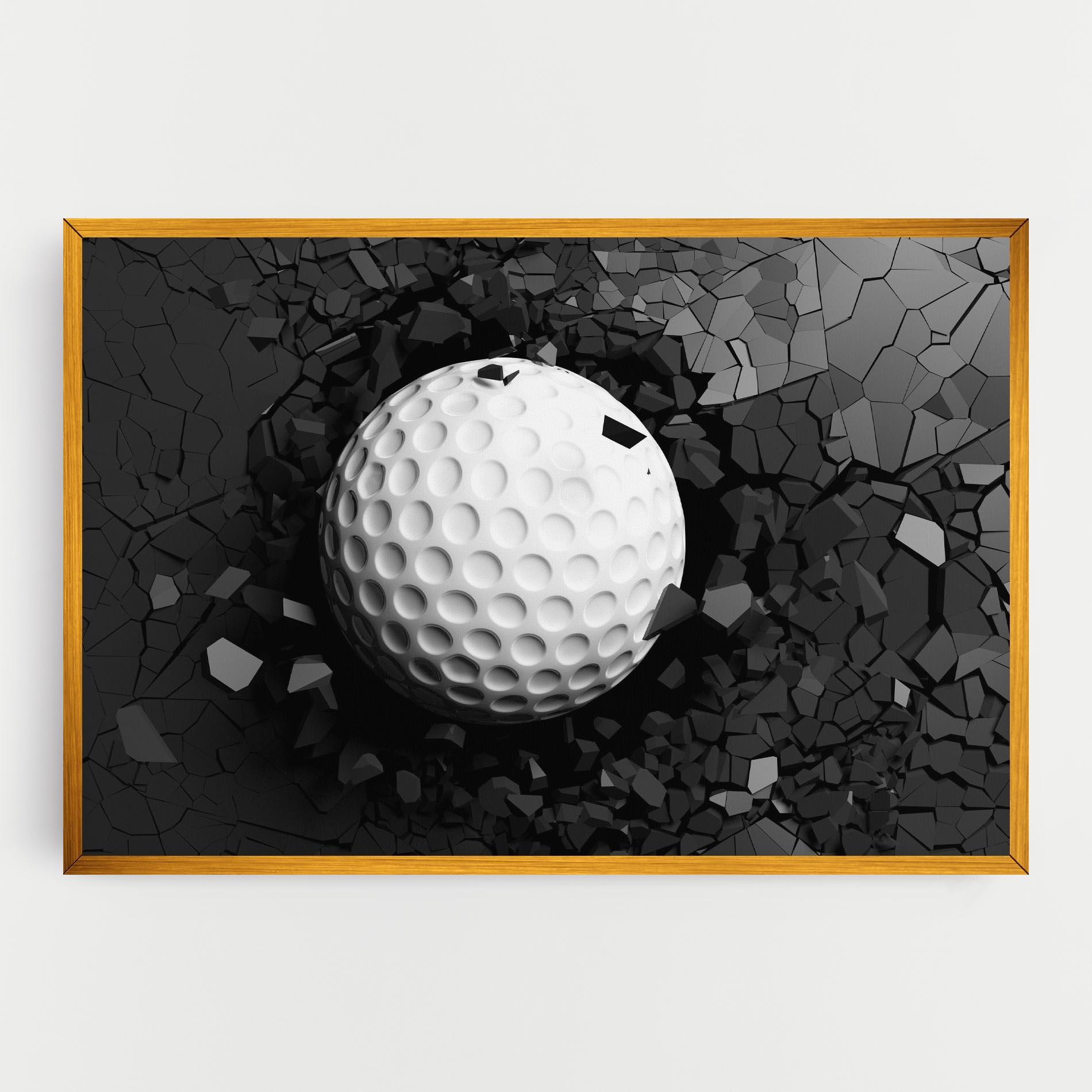 Leinwandbild Black Wall Golf Ball mockup 0