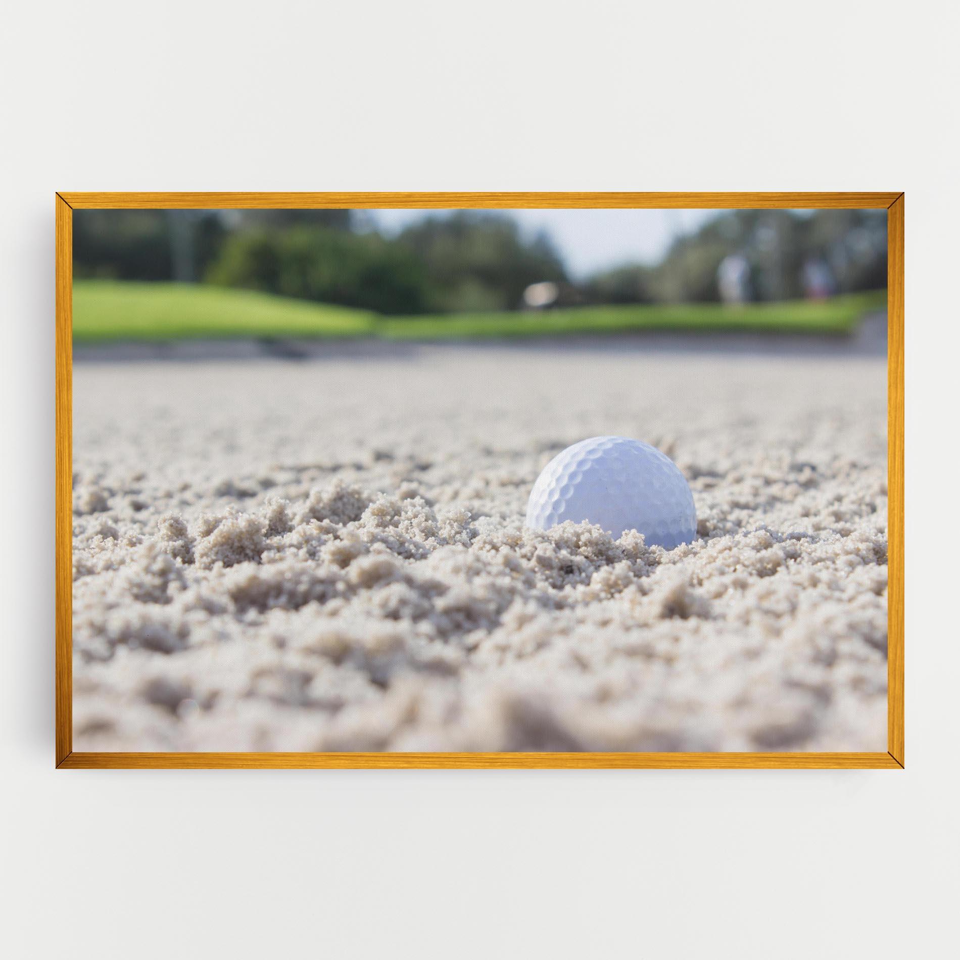 Leinwandbild Golf Ball In Sand mockup 0