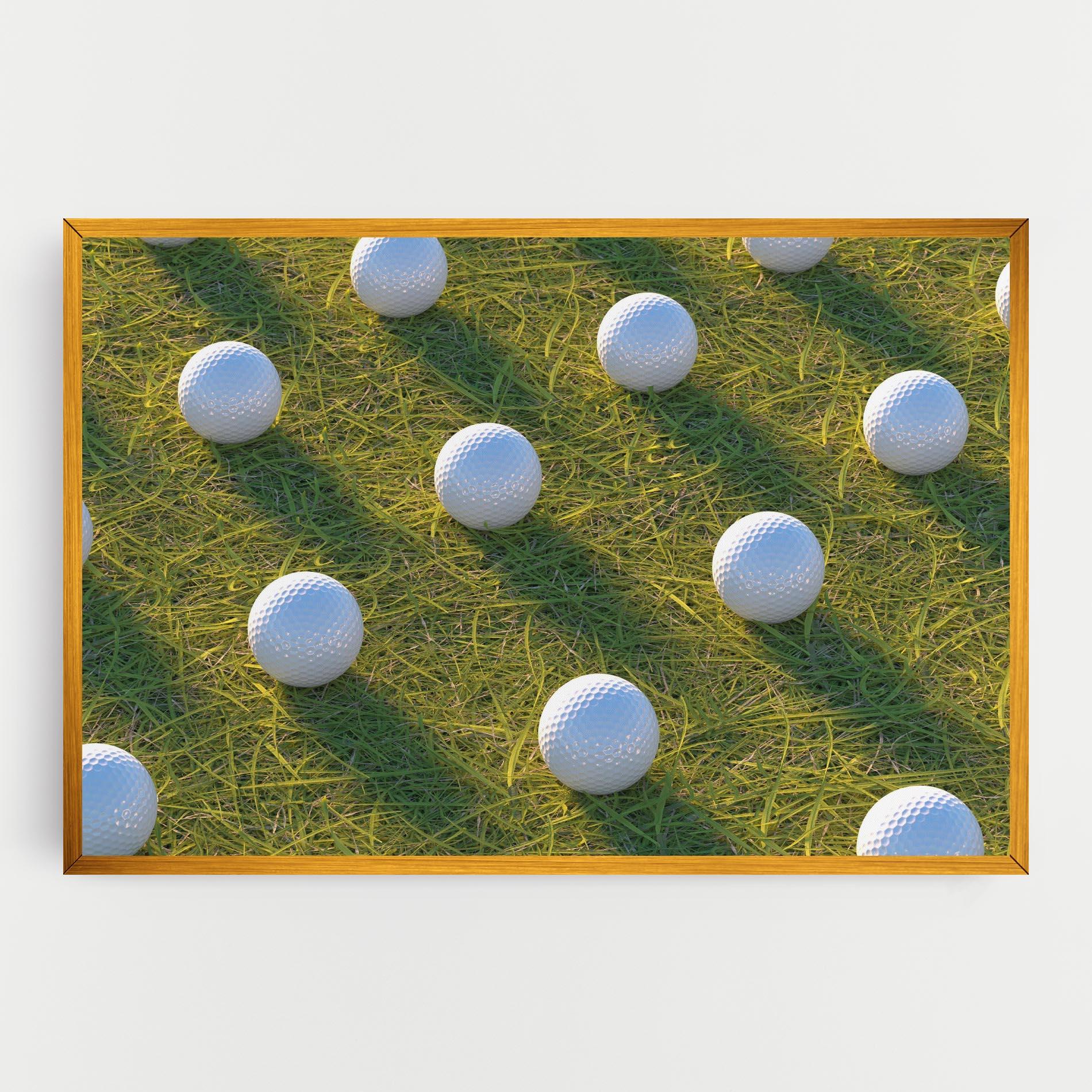 Leinwandbild Golf Ball On Grass mockup 0