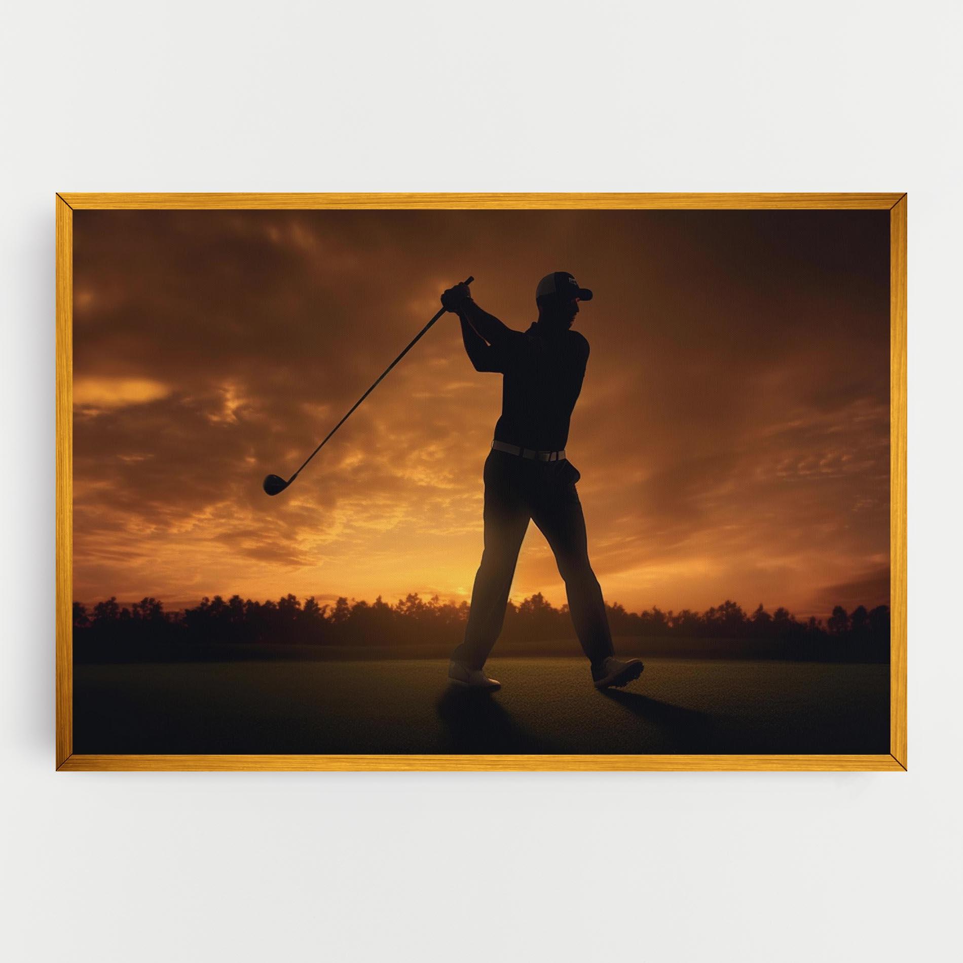 Leinwandbild Golf Course Sunset mockup 0