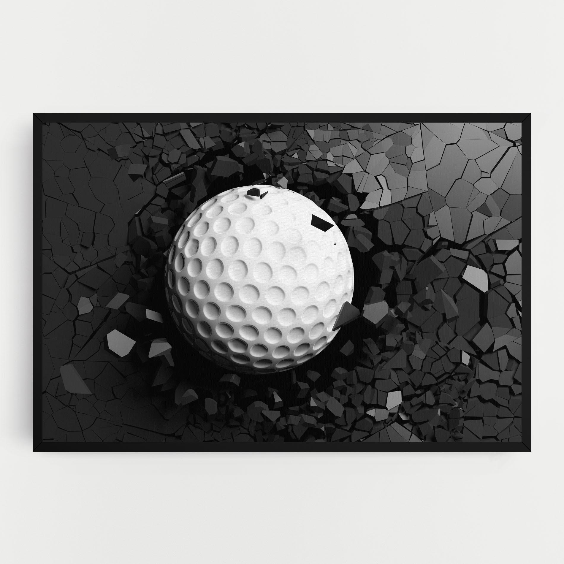 Leinwandbild Black Wall Golf Ball mockup 0
